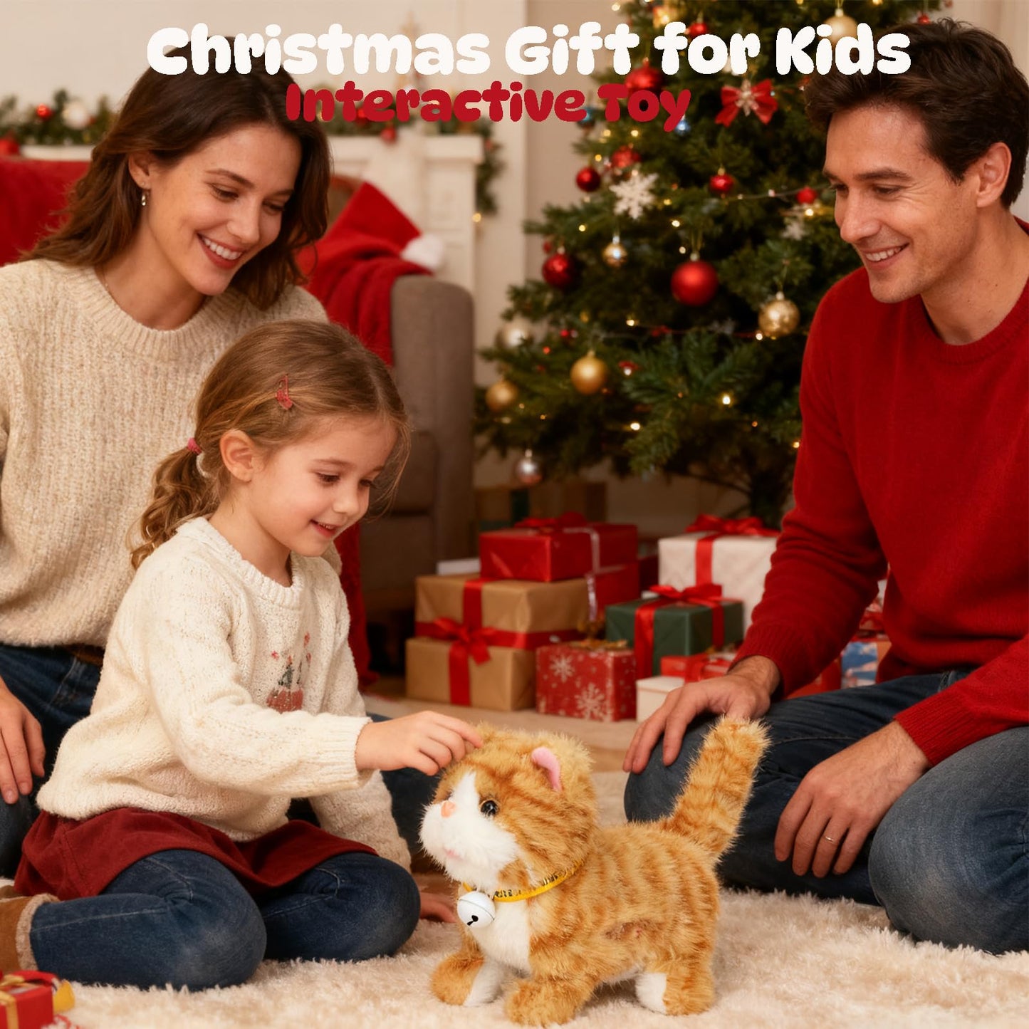 Easfan Walking Plush Kitty Toy – Interactive Singing, Walking & Repeating Plush