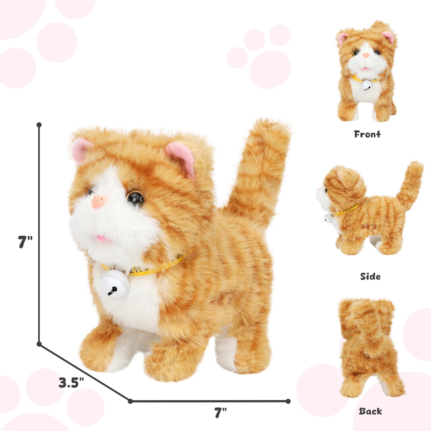 Easfan Walking Plush Kitty Toy – Interactive Singing, Walking & Repeating Plush