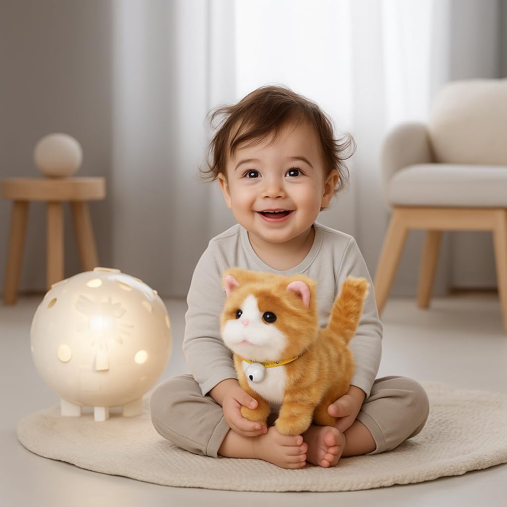 Easfan Walking Plush Kitty Toy – Interactive Singing, Walking & Repeating Plush