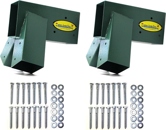 Eastern Jungle Gym Easy 1-2-3 A-Frame Brackets for Swing Set – All Hardware Included (Green)