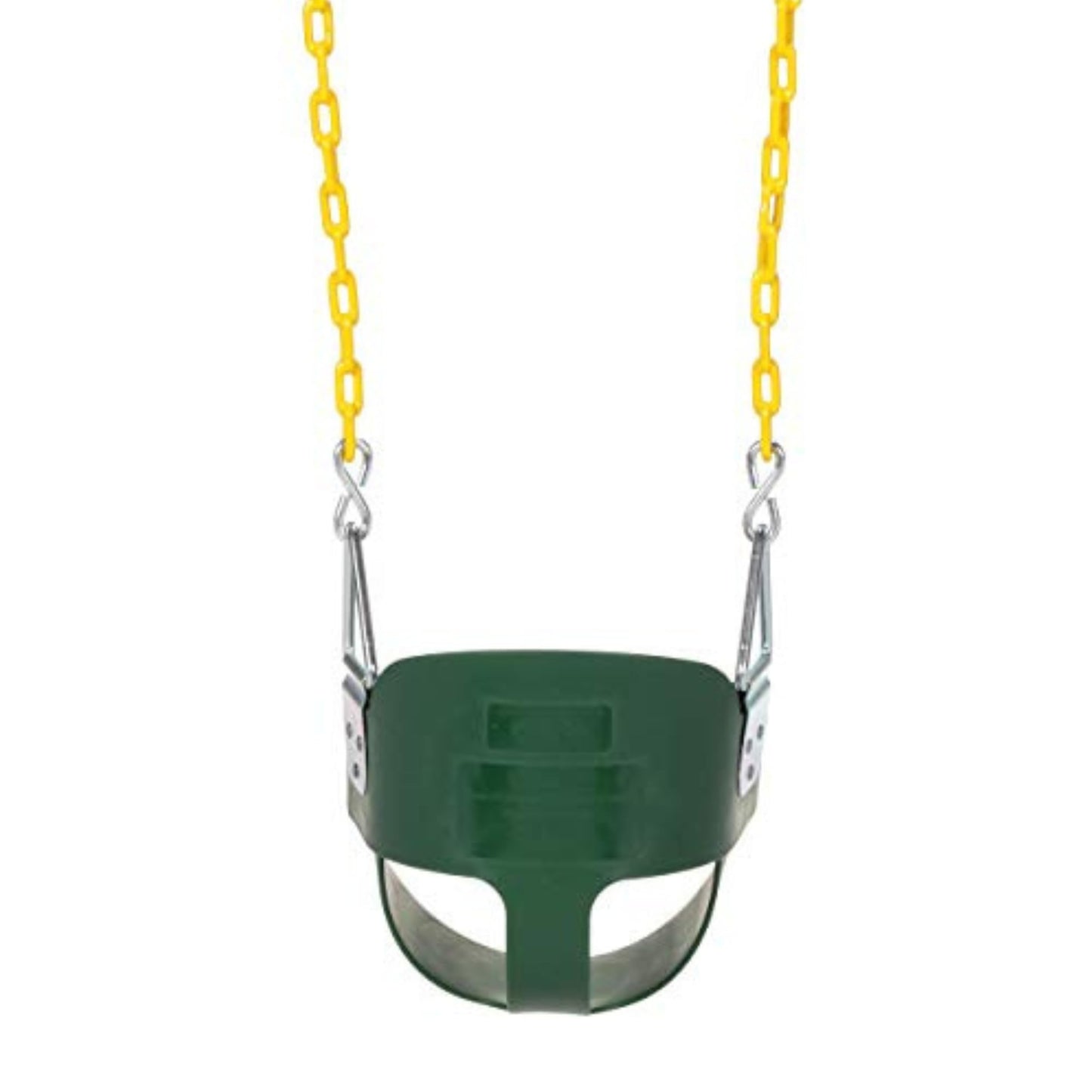 Eastern Jungle Gym Heavy-Duty High Back Half Bucket Toddler Swing with Coated Chains and Safety Strap