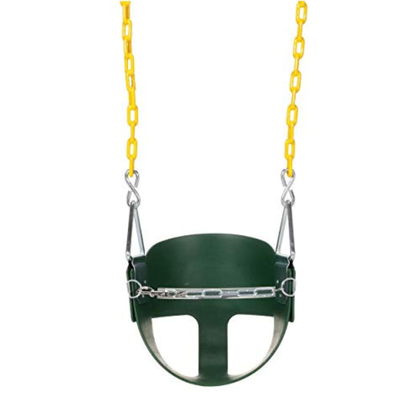 Eastern Jungle Gym Heavy-Duty High Back Half Bucket Toddler Swing with Coated Chains and Safety Strap