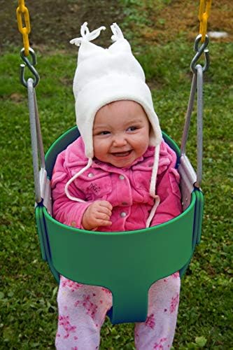 Eastern Jungle Gym Heavy-Duty High Back Full Bucket Toddler Swing Seat with Coated Chains – Fully Assembled (Green)