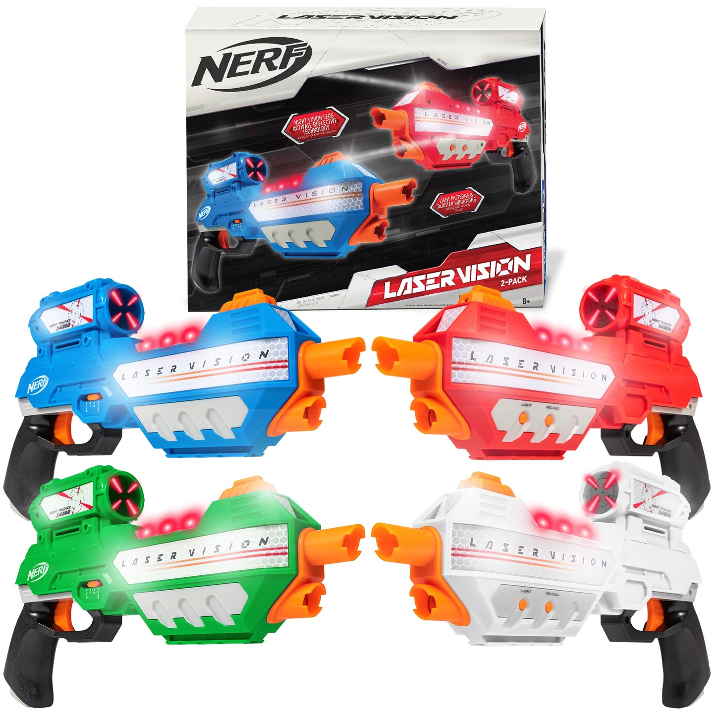 NERF Laser Vision 4-Player Laser Tag Game – See-In-The-Dark Blasters | EastPoint Sports