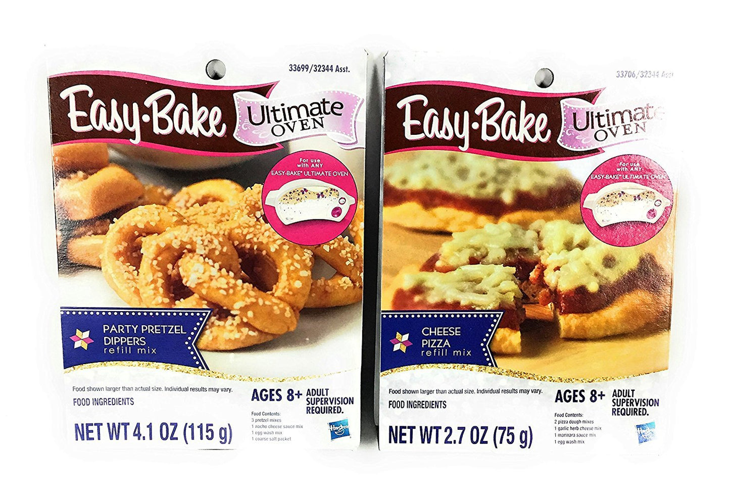 Ultimate Easy Bake Oven Party Pretzel Dippsers & Cheese Pizza Refill Bundle – Set of 2 Refills