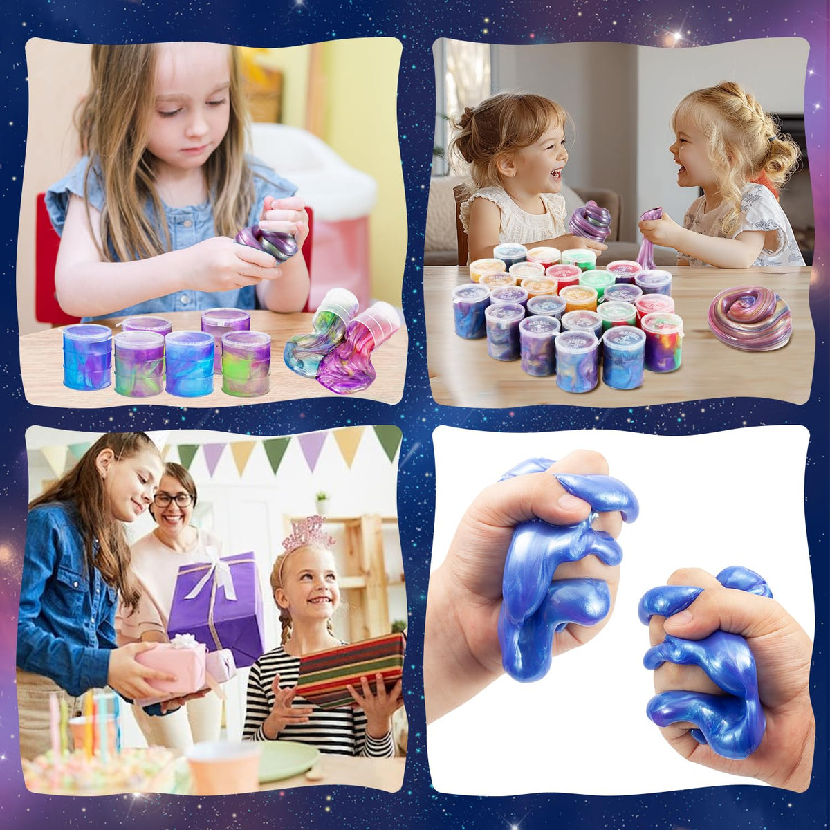 EASYCITY 48-Pack Galaxy Slime Set – Sensory Fidget Kit & Party Favors