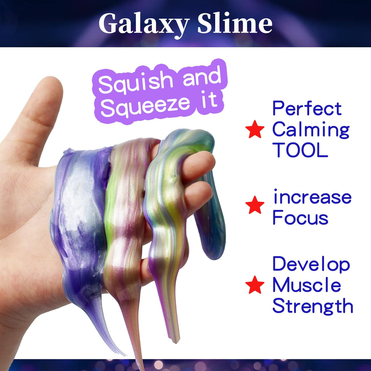 EASYCITY 48-Pack Galaxy Slime Set – Sensory Fidget Kit & Party Favors