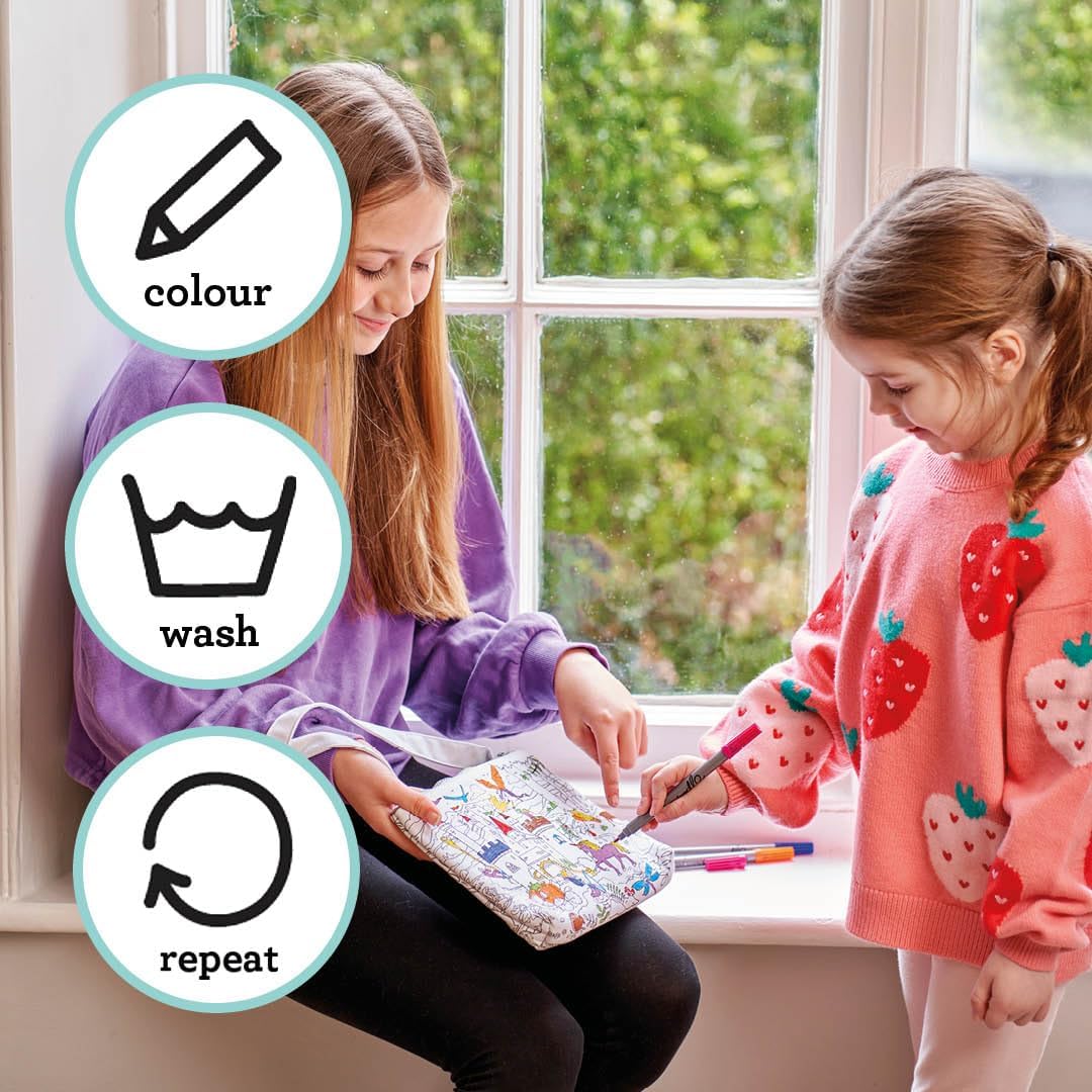 eatsleepdoodle DIY Coloring Crossbody Bag for Kids – Washable Markers & Reusable Wearable Art