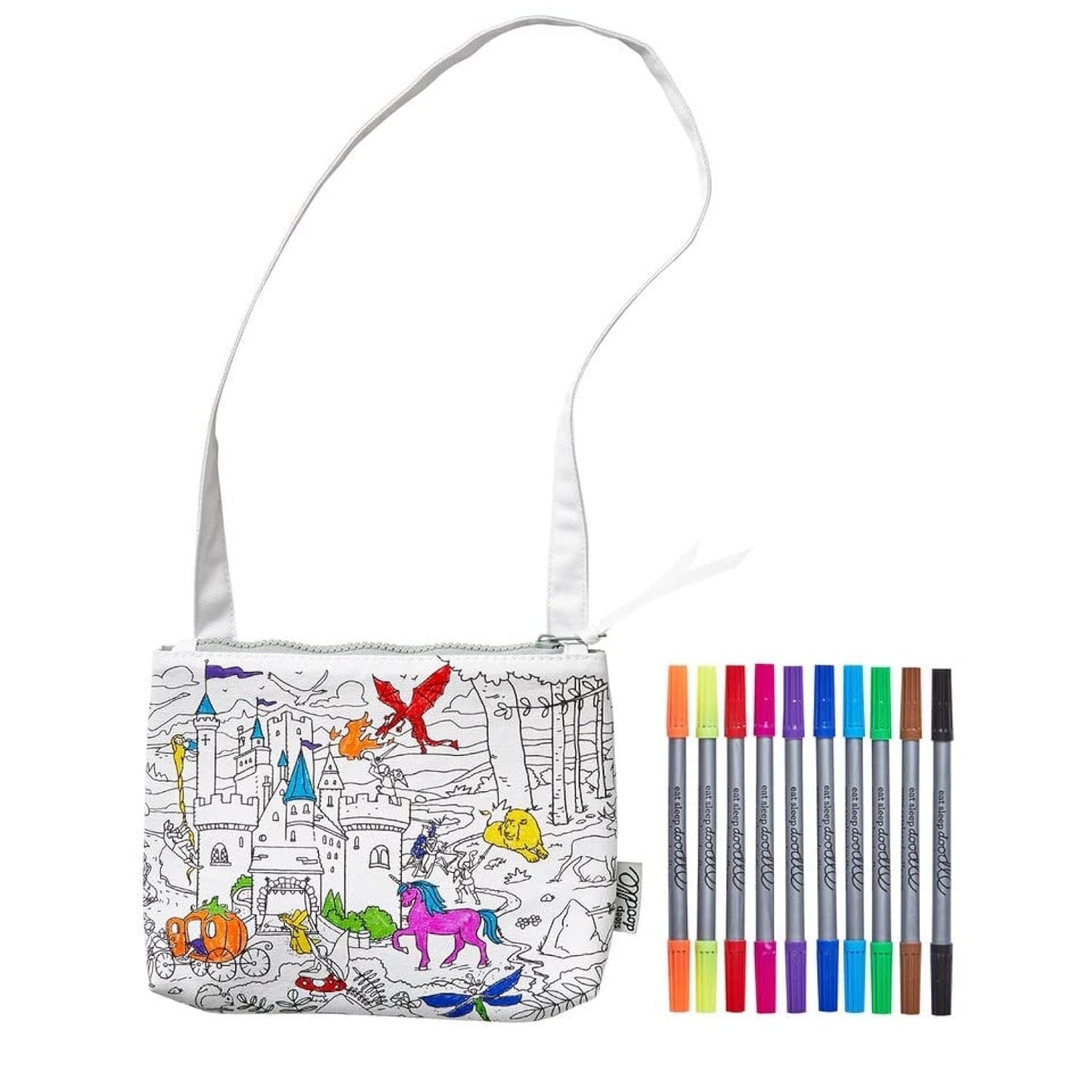 eatsleepdoodle DIY Coloring Crossbody Bag for Kids – Washable Markers & Reusable Wearable Art