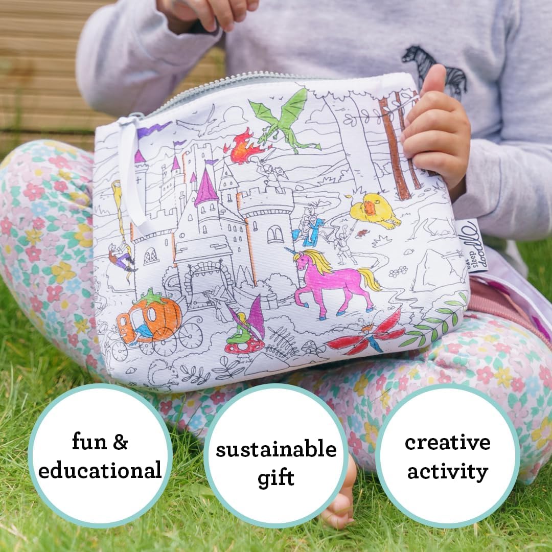 eatsleepdoodle DIY Coloring Crossbody Bag for Kids – Washable Markers & Reusable Wearable Art