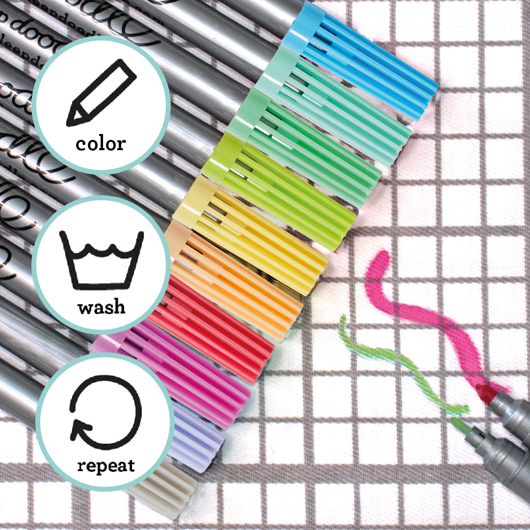 eatsleepdoodle Original Doodle Washable Markers – Pastel 10-Pack (Double-Ended)