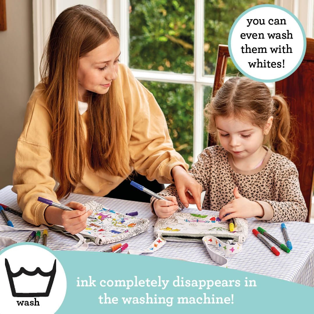 eatsleepdoodle DIY Coloring Crossbody Bag for Kids – Washable Markers & Reusable Wearable Art