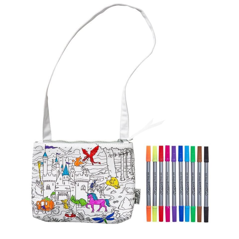 eatsleepdoodle DIY Coloring Crossbody Bag for Kids – Washable Markers & Reusable Wearable Art