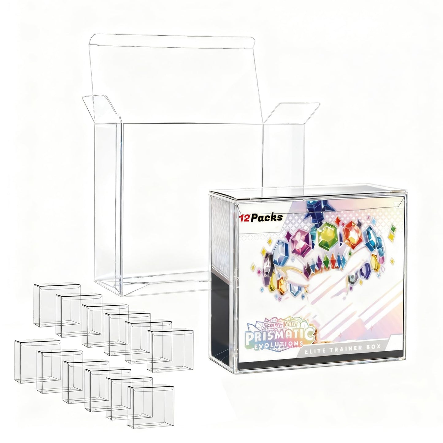 EAVAN PKMN ETB Protector Case – 12 Pack, 0.5mm Clear Elite Trainer Box Protector