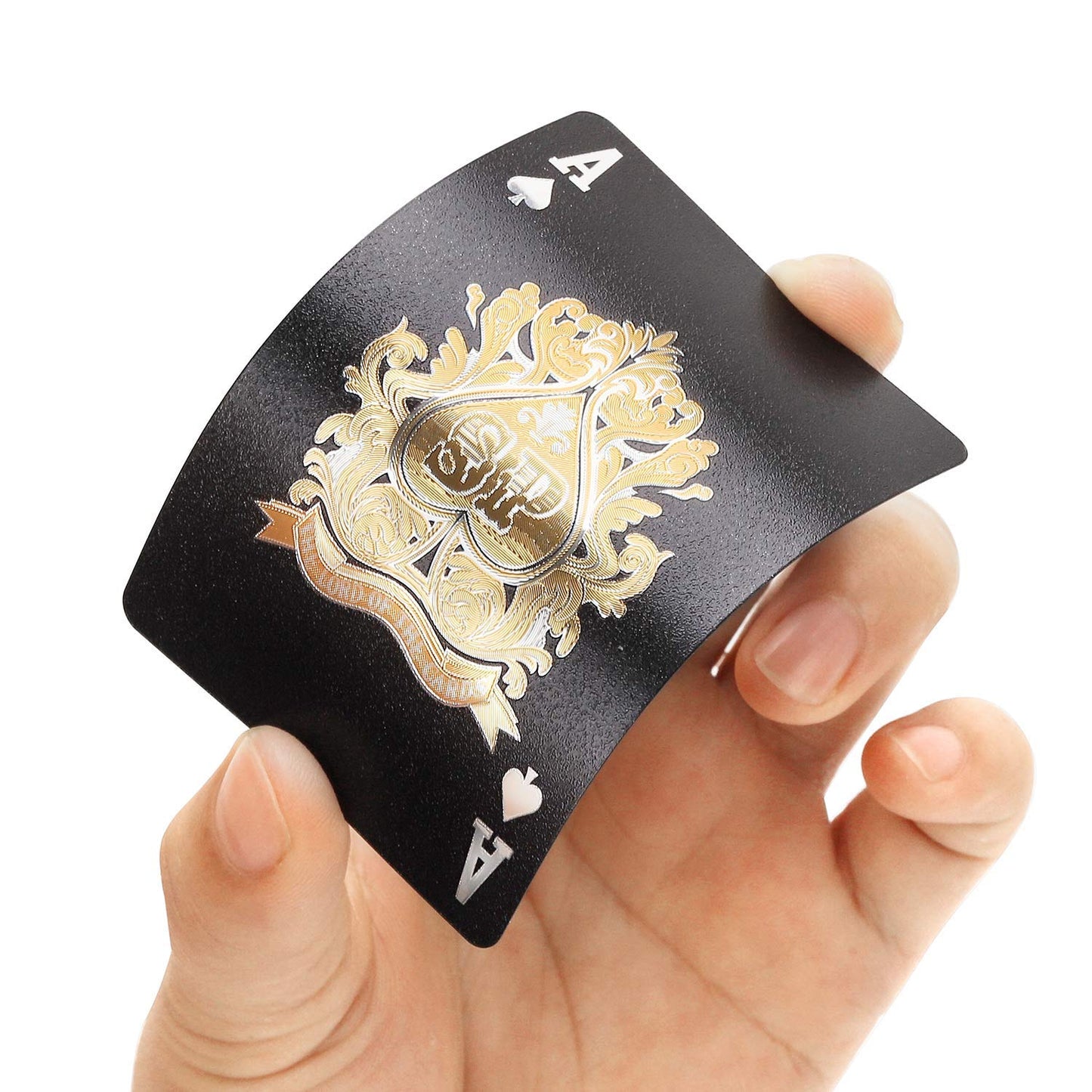 EAY Diamond Waterproof Black Playing Cards – 52+2 PVC Poker Deck