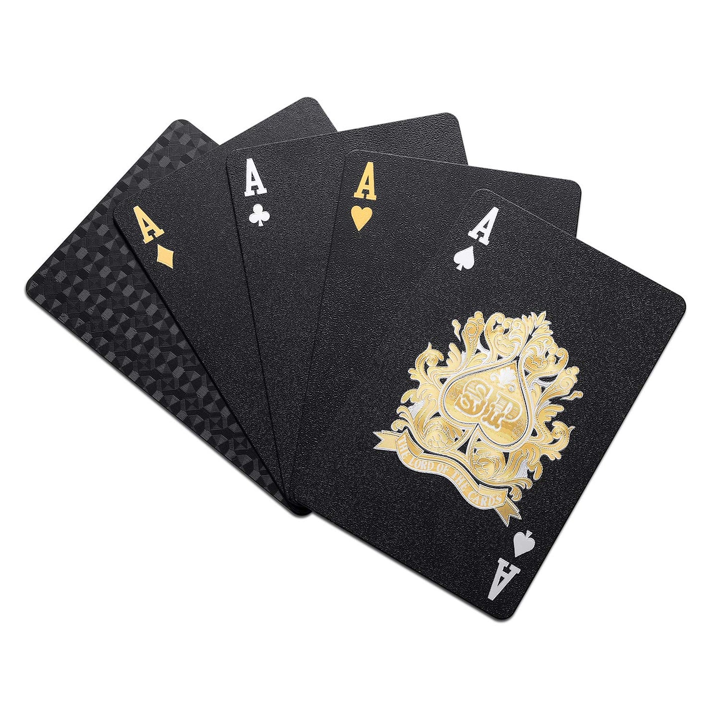 EAY Diamond Waterproof Black Playing Cards – 52+2 PVC Poker Deck