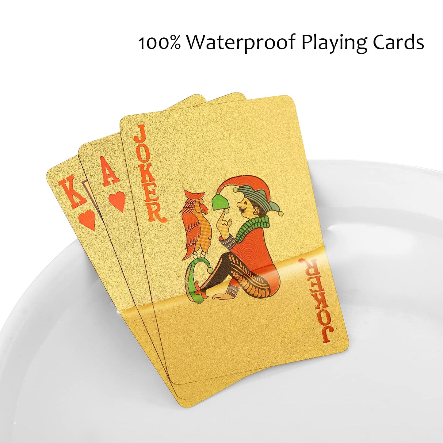 EAY Gold Waterproof Playing Cards – Durable Deck for Parties & Outdoor Games