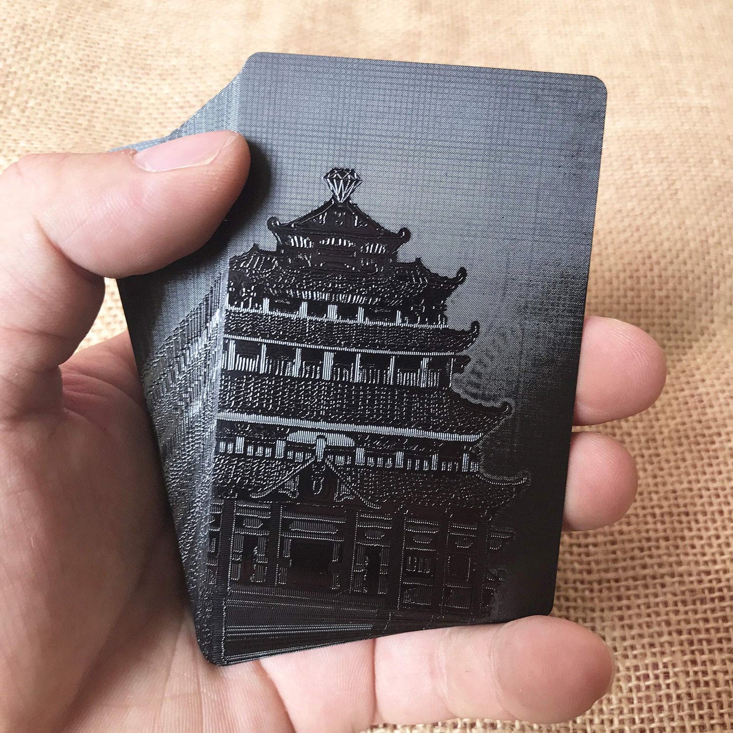 EAY Black PVC Playing Cards – 52+2 Deck, Waterproof & Durable