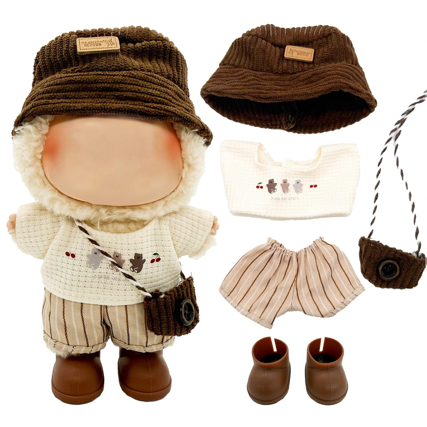 Eayaele 5-Piece Labubu Doll Outfit & Shoes for 17cm (6.7”) Doll – Premium Set