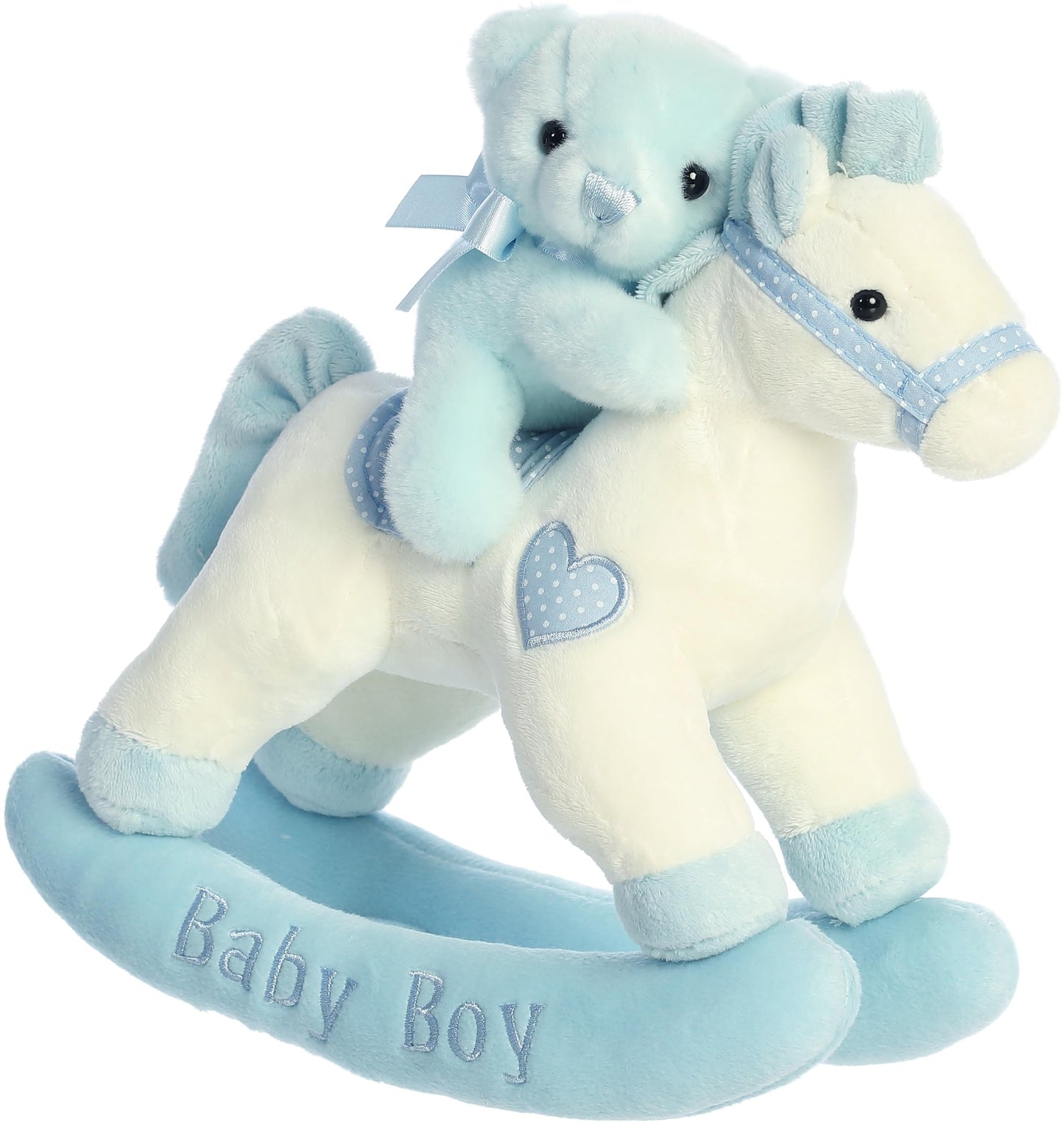 ebba Aurora Melodious Musicals Baby Boy Rocking Horse – 11in, Musical Plush