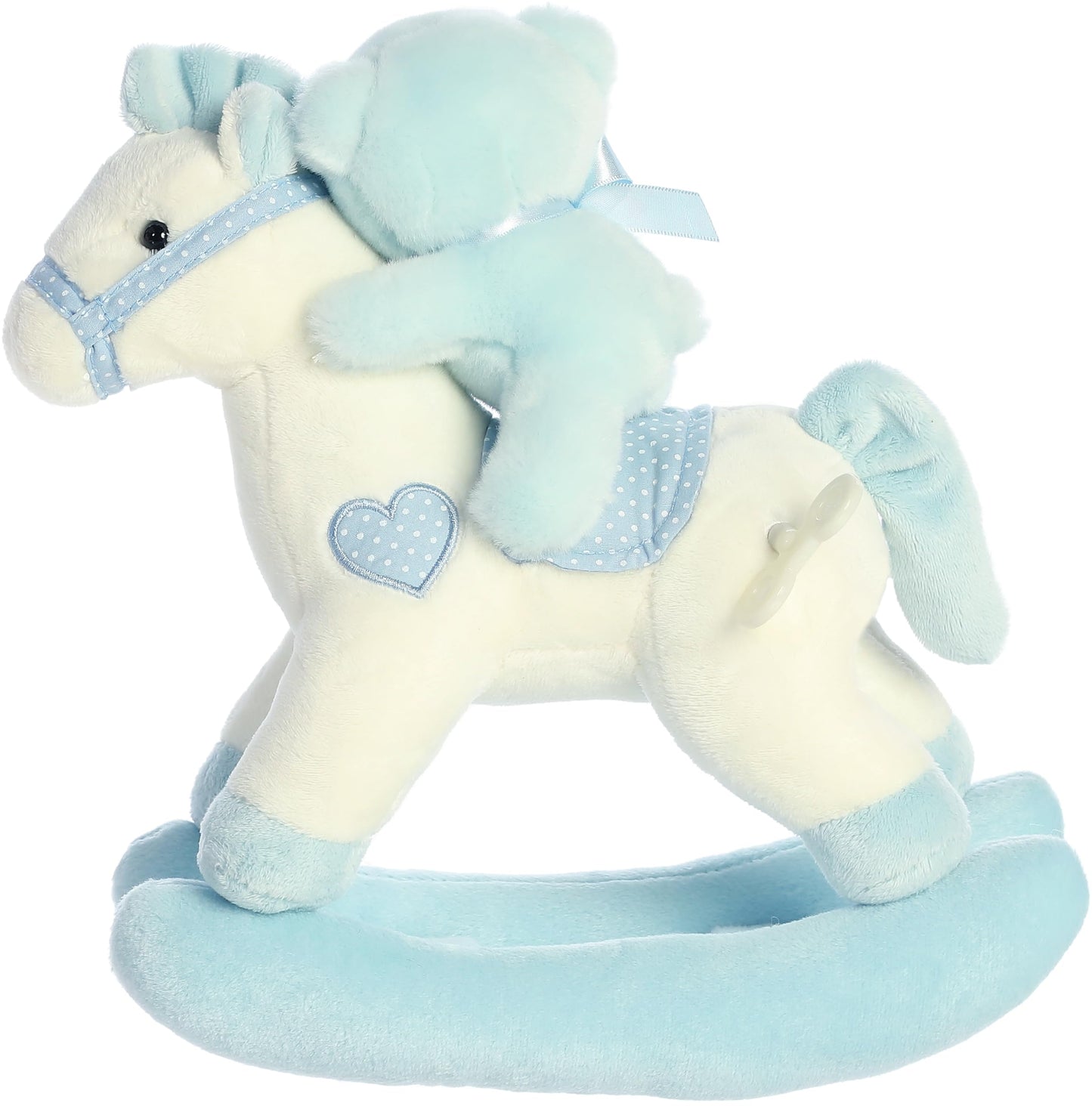 ebba Aurora Melodious Musicals Baby Boy Rocking Horse – 11in, Musical Plush