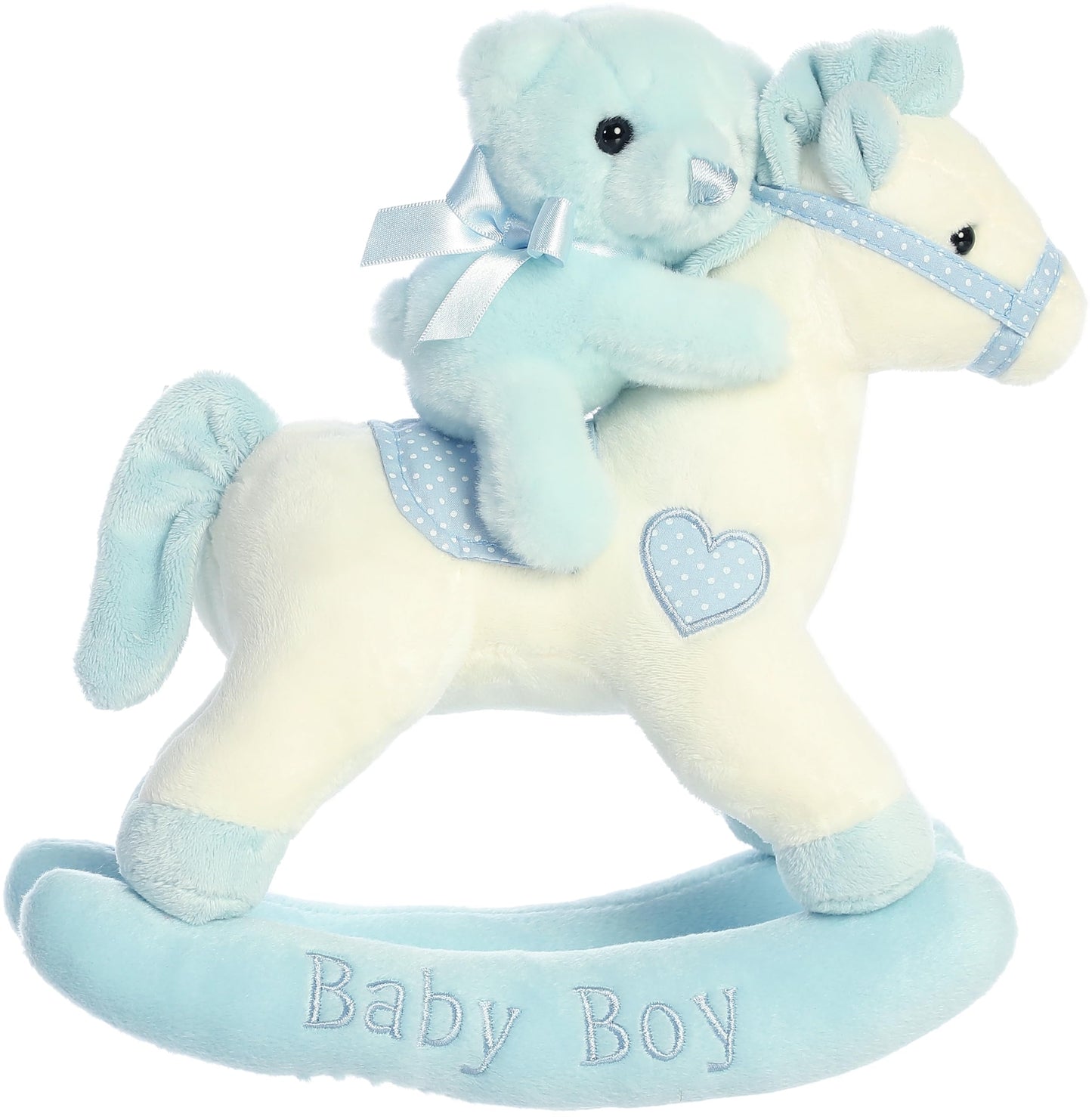 ebba Aurora Melodious Musicals Baby Boy Rocking Horse – 11in, Musical Plush