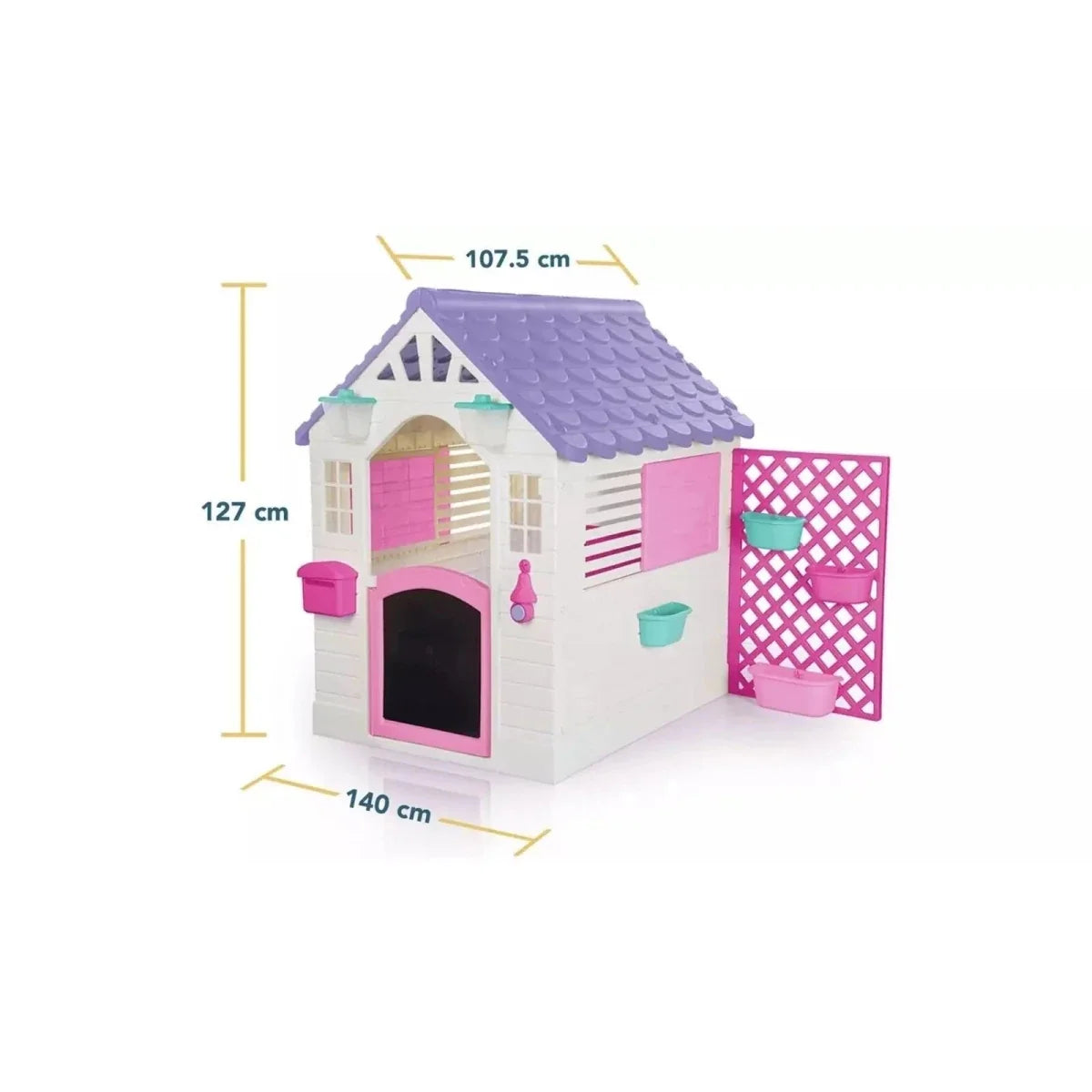 Dolu Deluxe Garden Playhouse with Fence – Pink