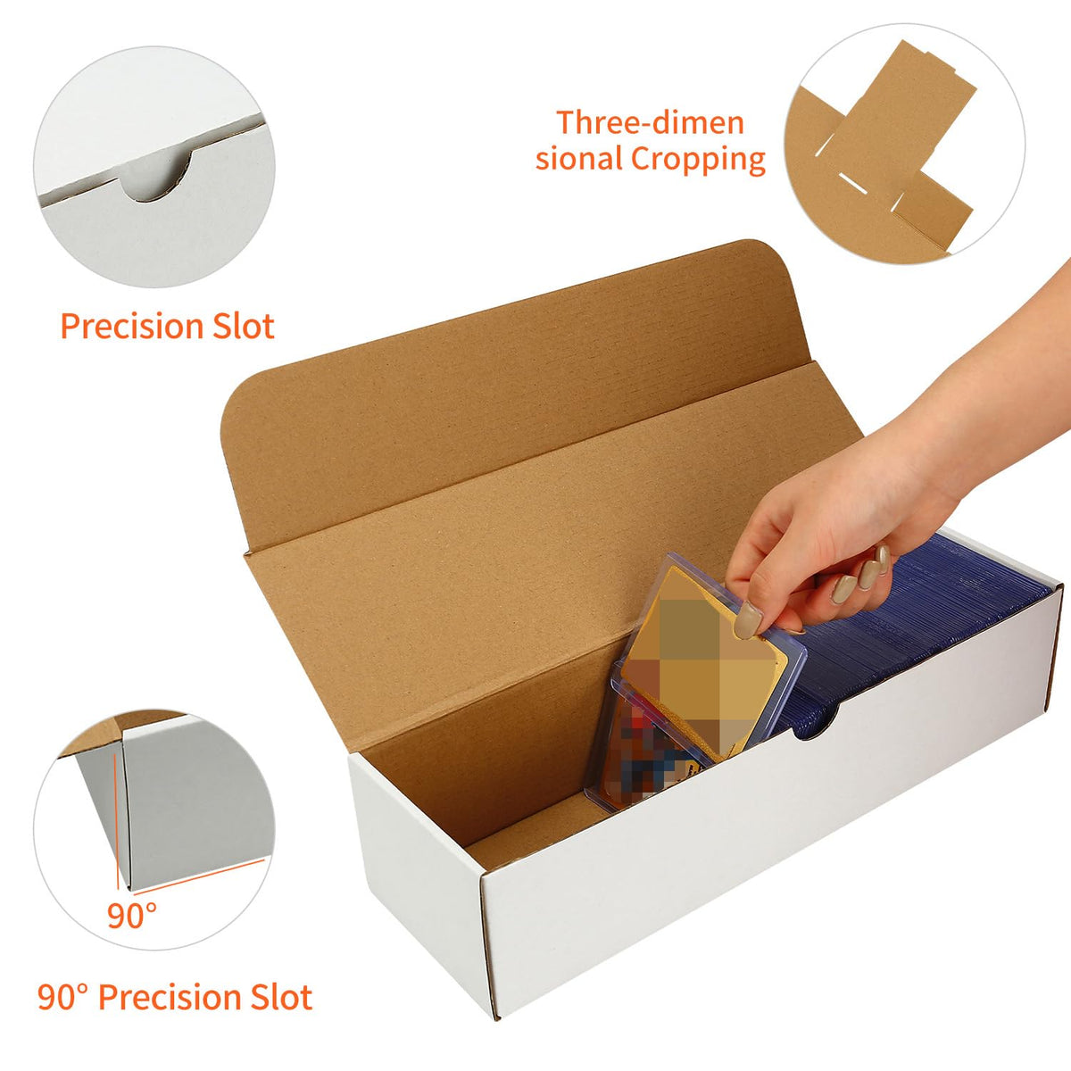EBOAUSI 4-Pack Card Box – 3200-Count Trading Card Organizer for Toploaders & Sports Cards
