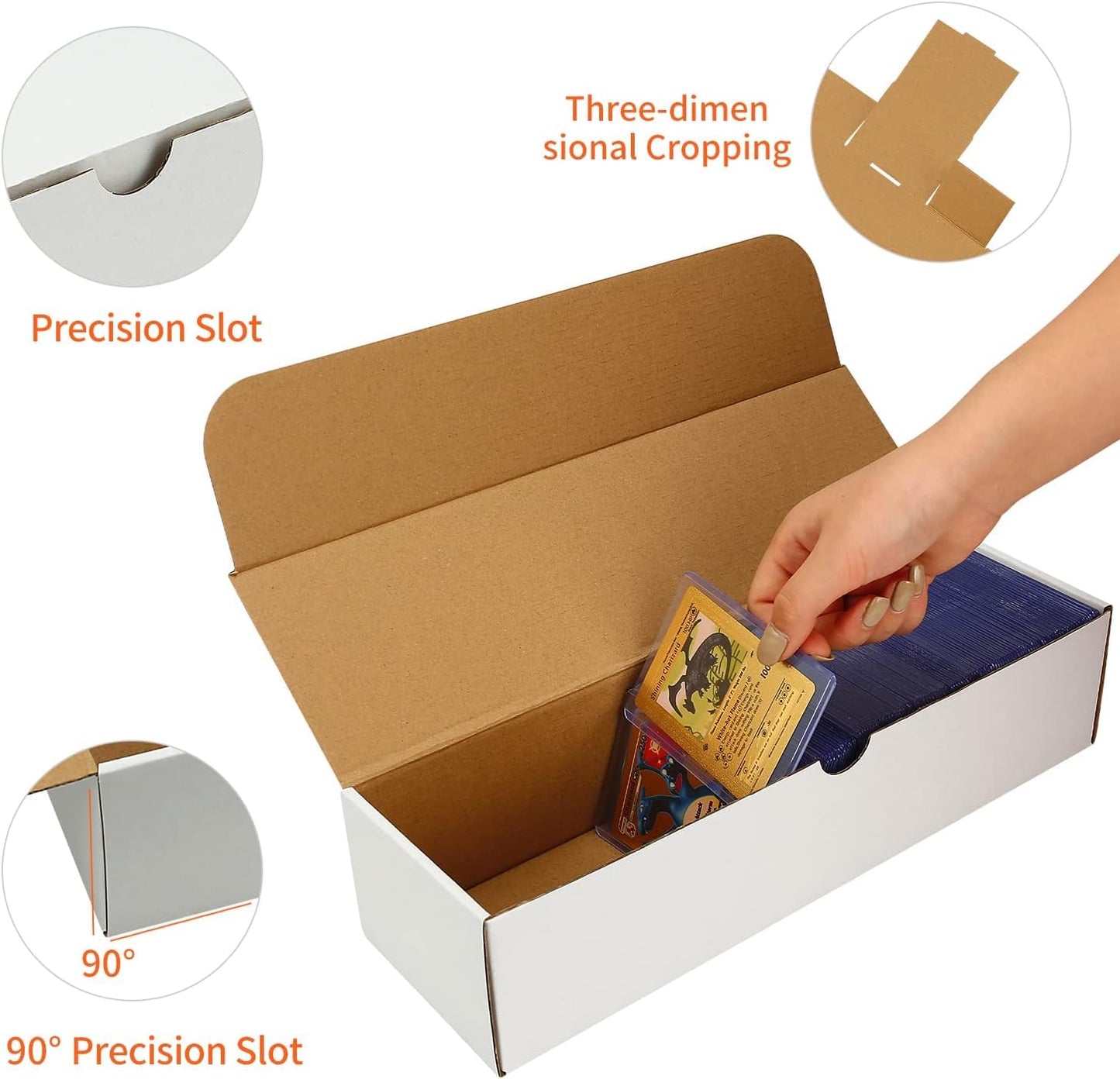 EBOAUSI Top Loader Card Storage Box 12-Pack | Corrugated Cardboard Organizer for Sports, TCG & MTG Collections