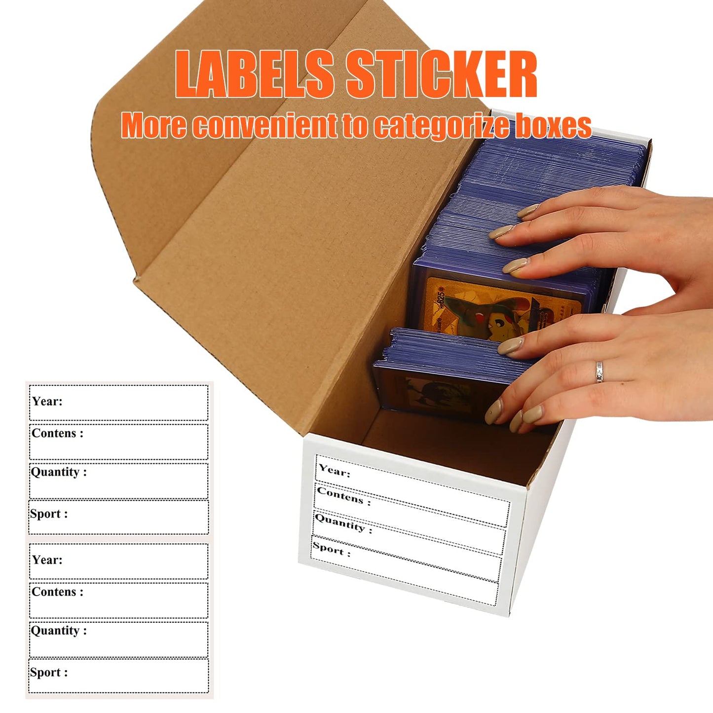 EBOAUSI Top Loader Card Storage Box 12-Pack | Corrugated Cardboard Organizer for Sports, TCG & MTG Collections