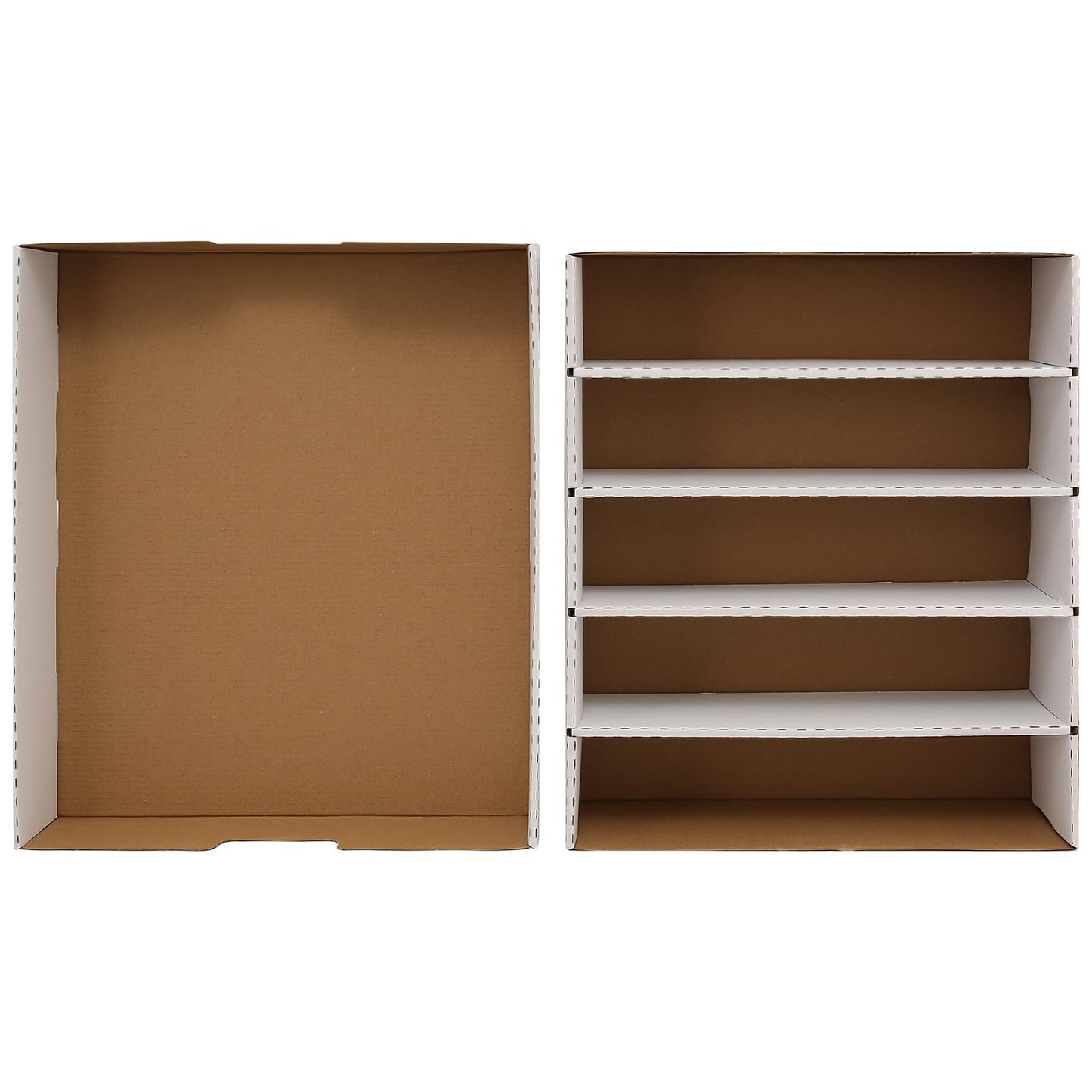 EBOAUSI 5-Row Trading Card Storage Box – 3950-Count Capacity, 32 Dividers + 48 Labels (4 Pack Large)