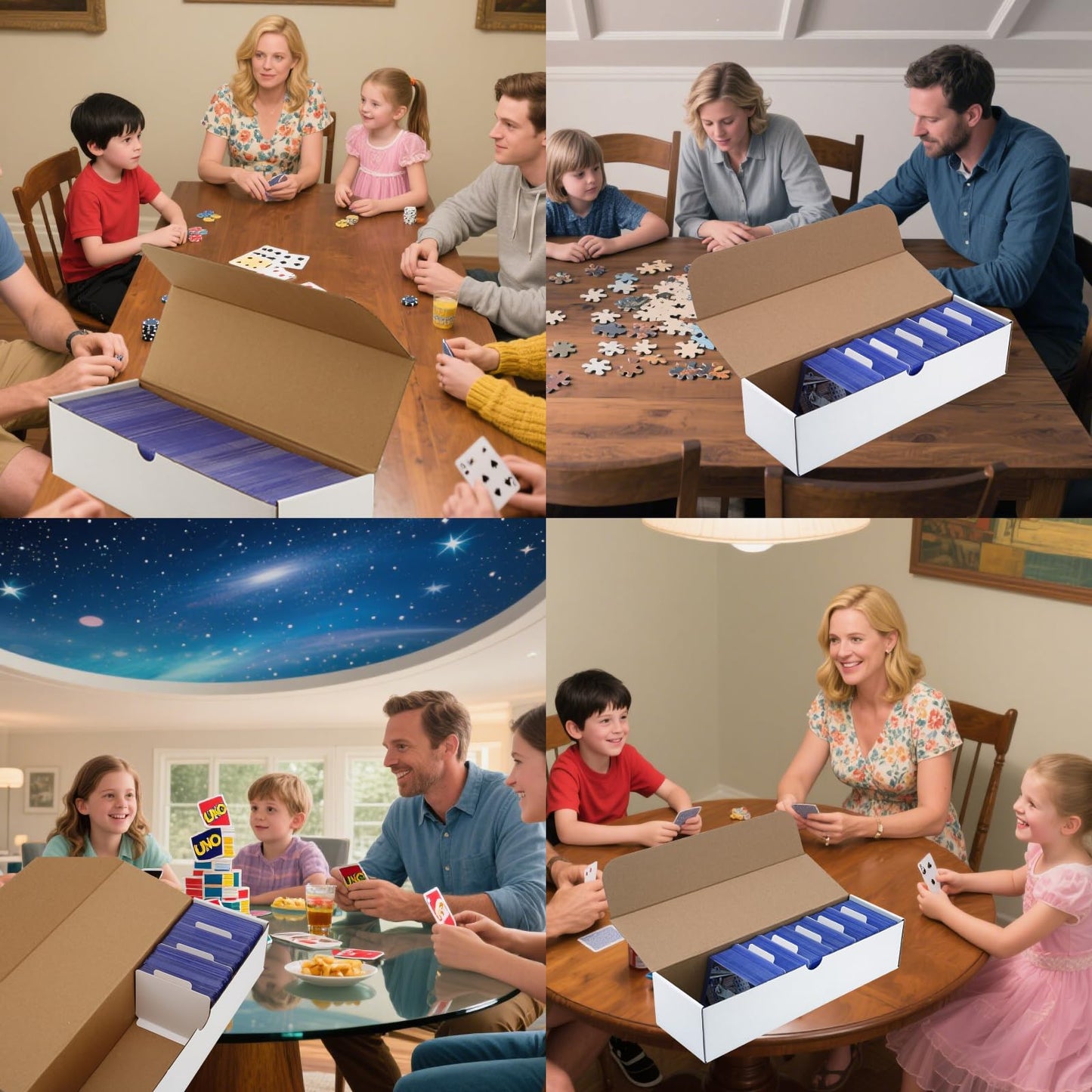 EBOAUSI Top Loader Box 4-Pack – 3200 Card Storage with 20 Dividers & Labels for Trading Cards