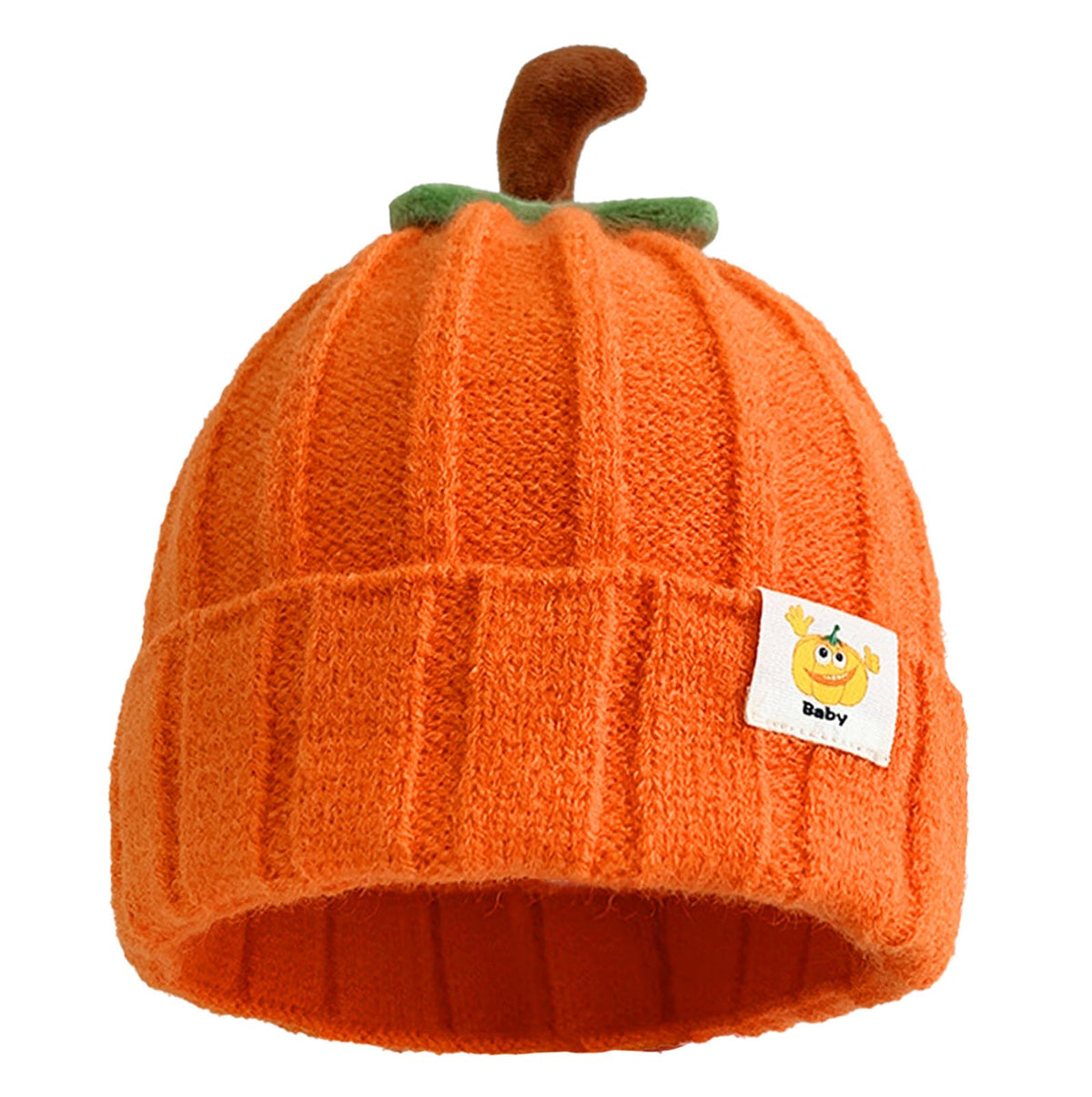 eboozone Pumpkin Hat Baby – Halloween Knit Beanie for Infants & Kids (Orange)