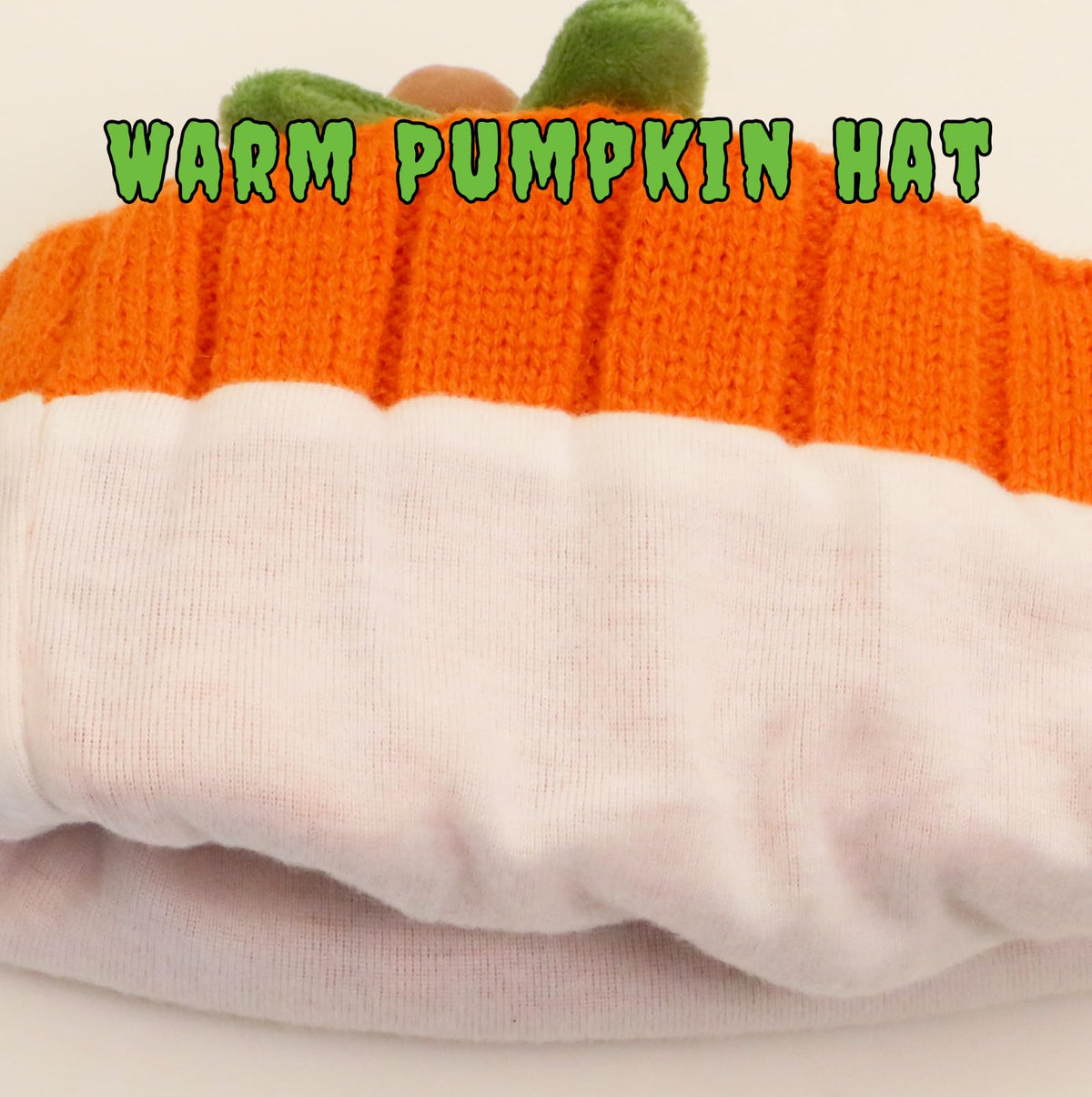 eboozone Pumpkin Hat Baby – Halloween Knit Beanie for Infants & Kids (Orange)