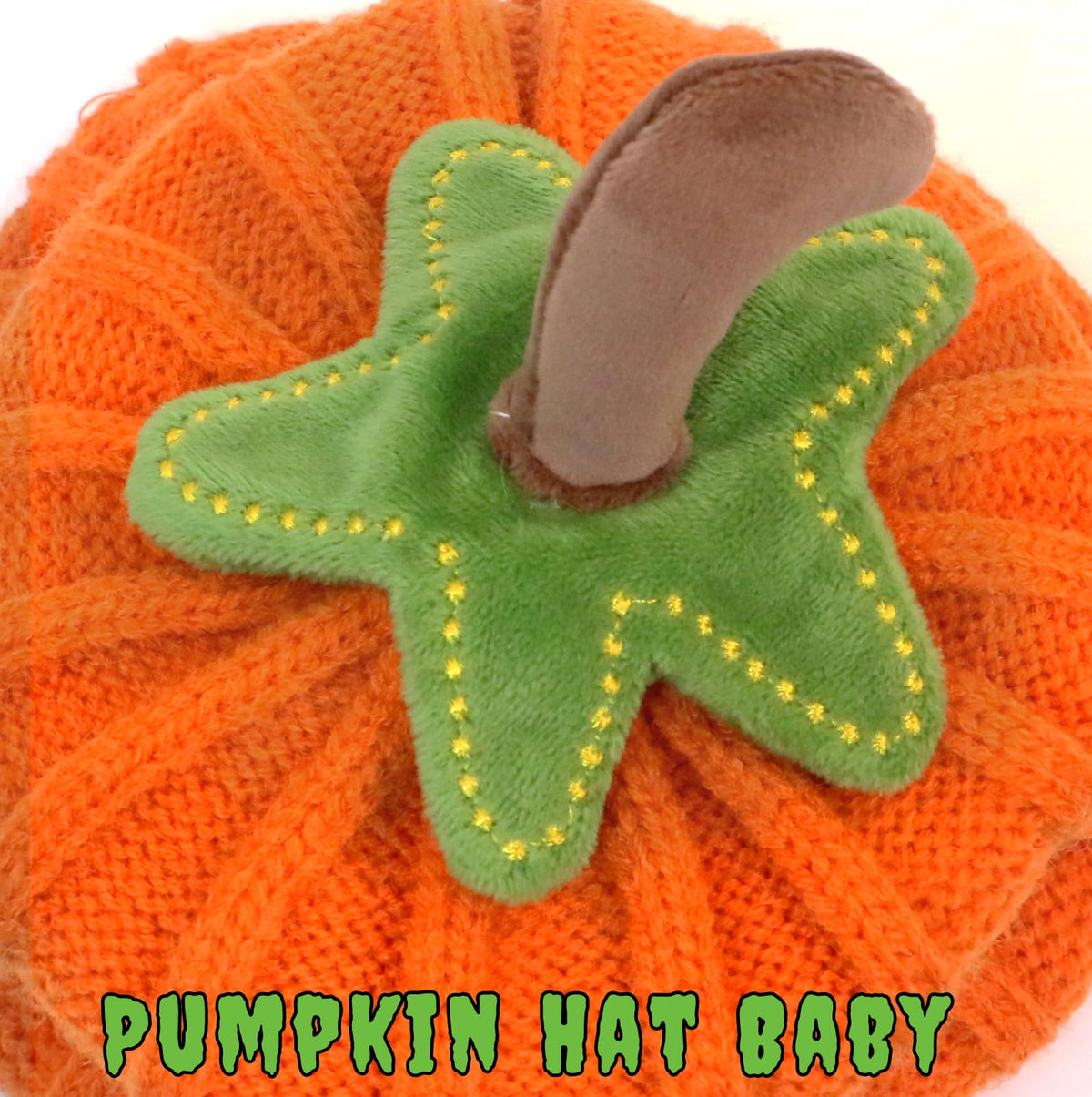 eboozone Pumpkin Hat Baby – Halloween Knit Beanie for Infants & Kids (Orange)