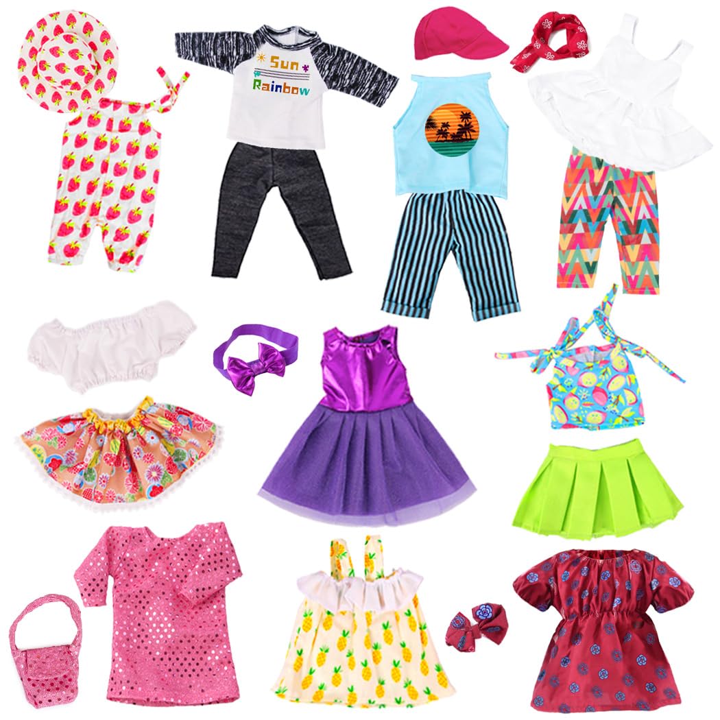 ebuddy 10 Sets for 18 Inch Dolls | Fashion Outfits & Accessories