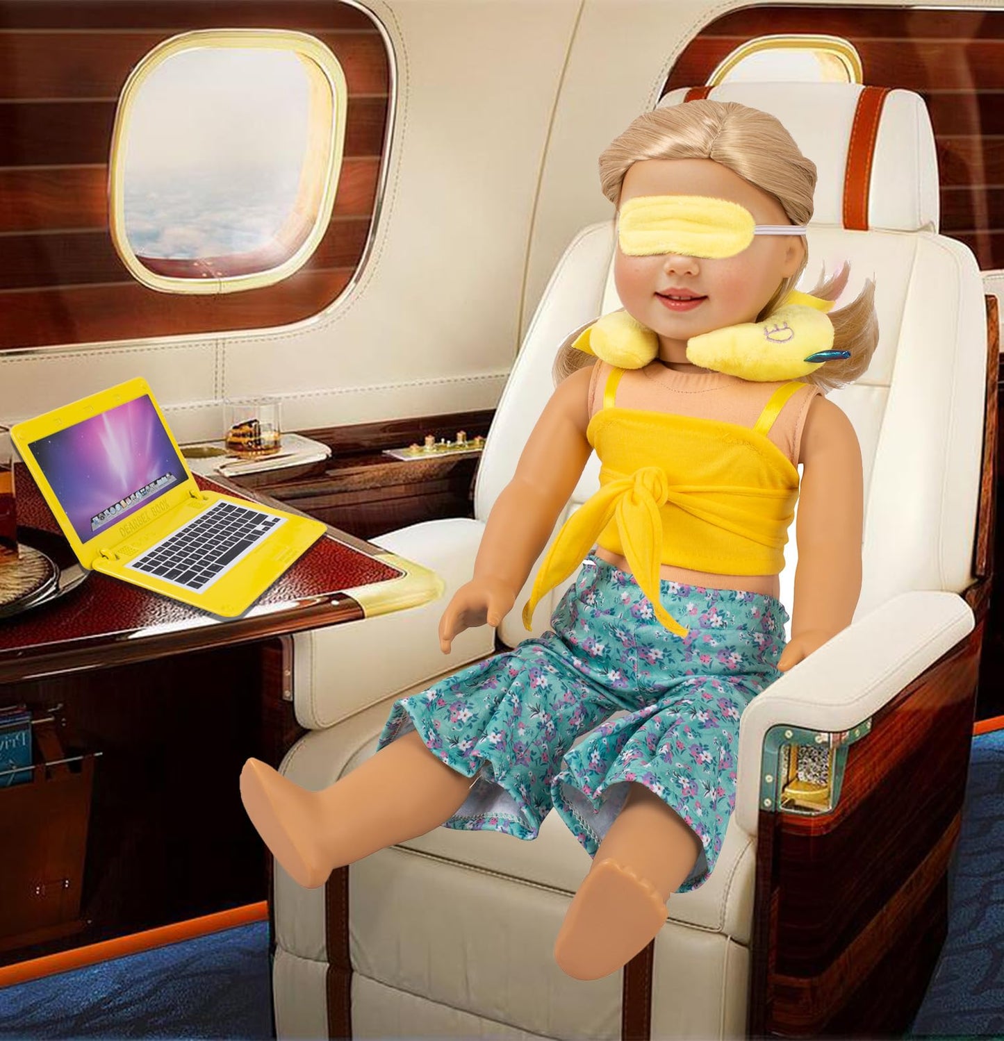 ebuddy 18-inch Doll Travel Suitcase Set with Outfit & Pretend Play Accessories | Fits 18-Inch Dolls