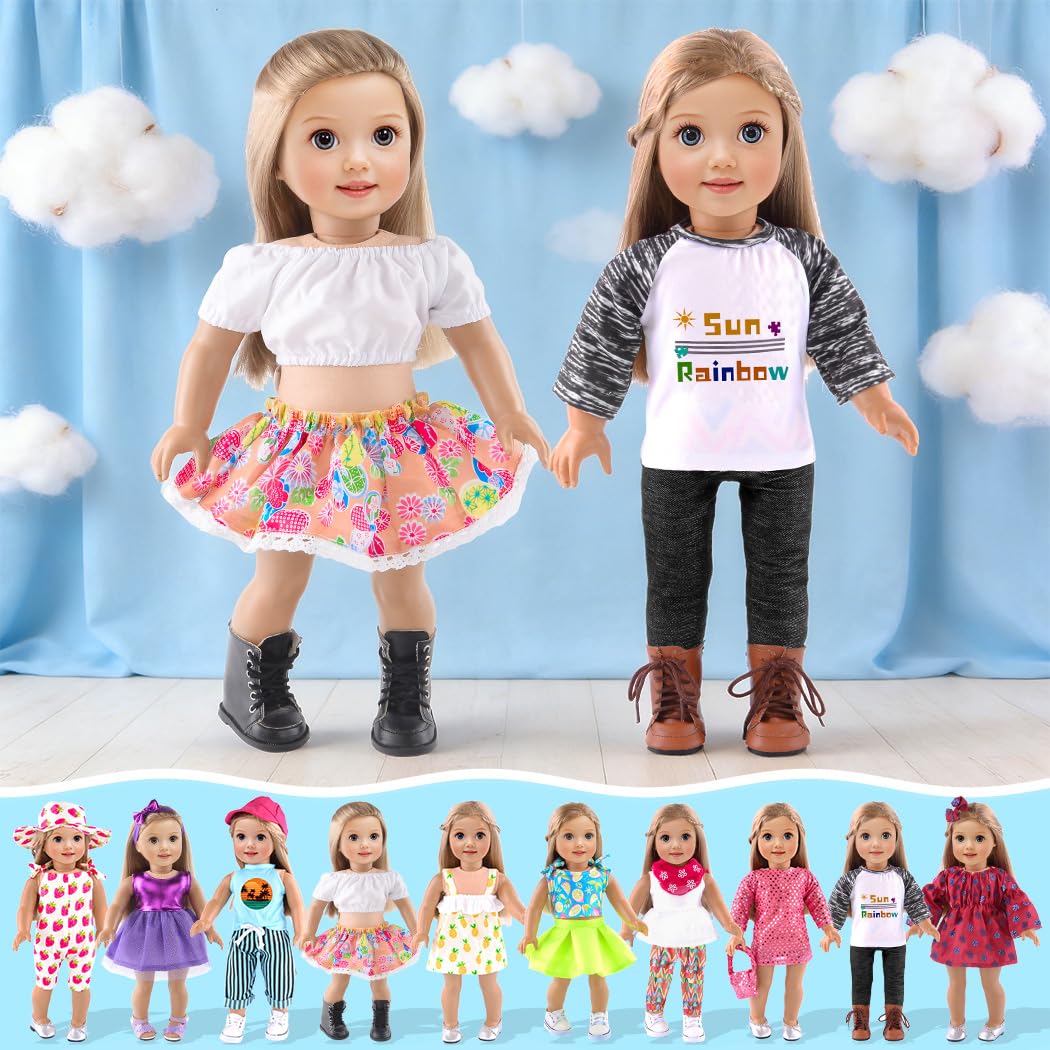 ebuddy 10 Sets for 18 Inch Dolls | Fashion Outfits & Accessories