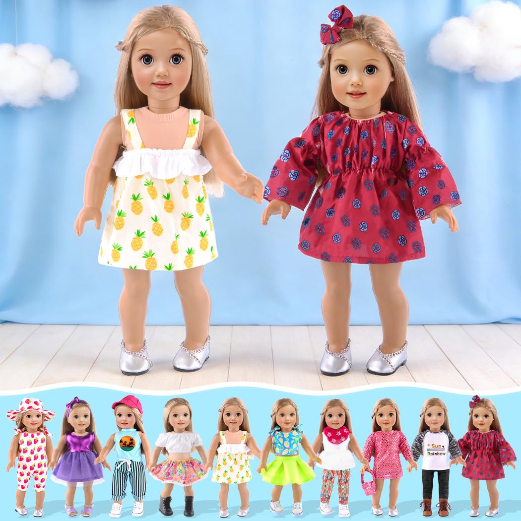 ebuddy 10 Sets for 18 Inch Dolls | Fashion Outfits & Accessories