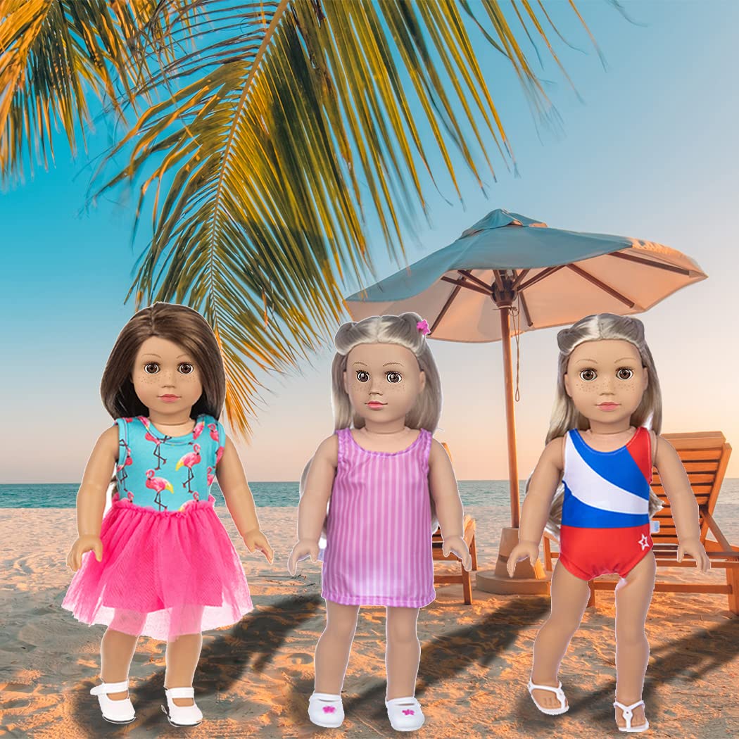 ebuddy 18-Inch Doll Clothes & Accessories — 8 Sets with Shoes, Backpack, Glasses, Camera & Pad