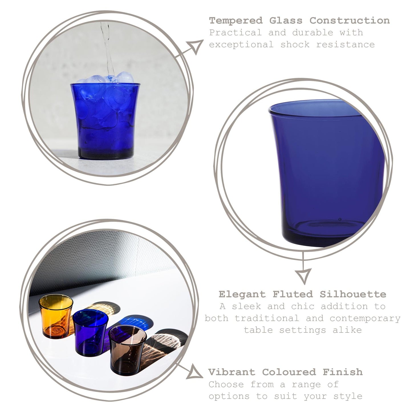 210ml Lys Tumbler Glasses - Pack of Six