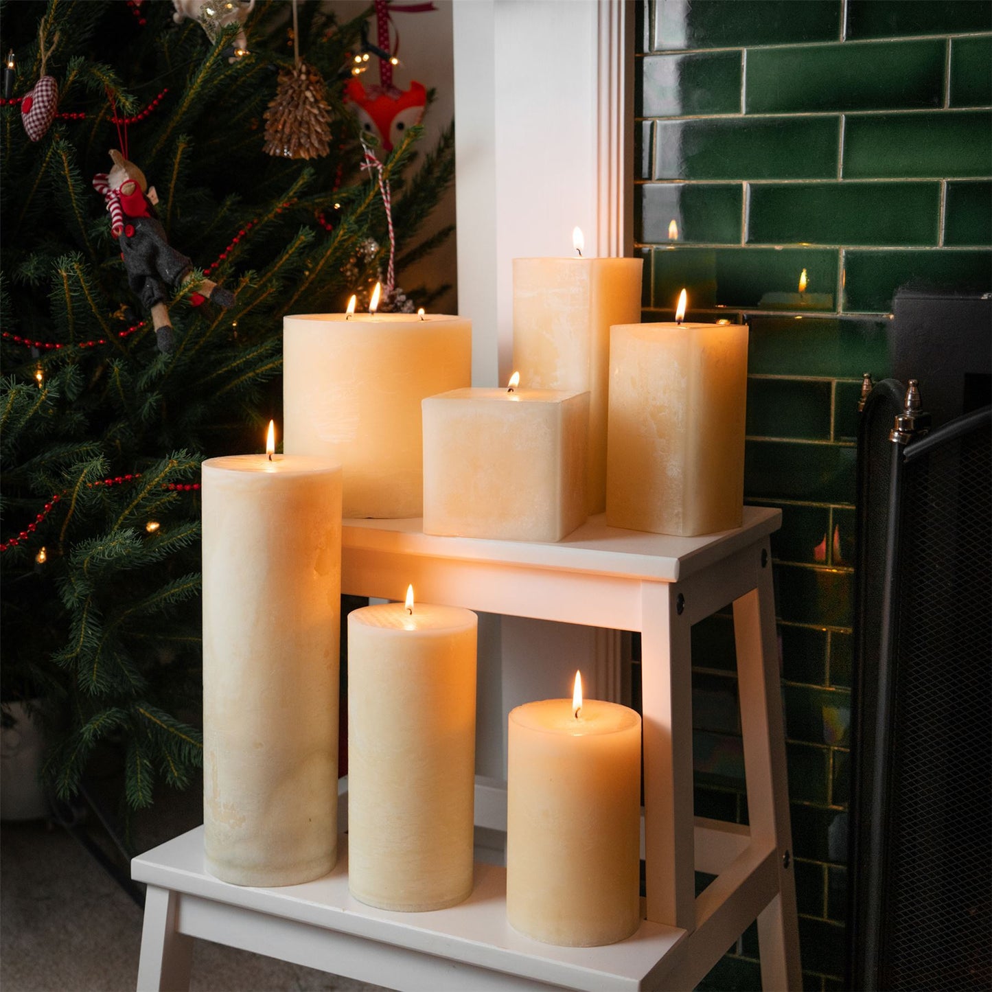 14.5cm Vanilla Round Pillar Candle