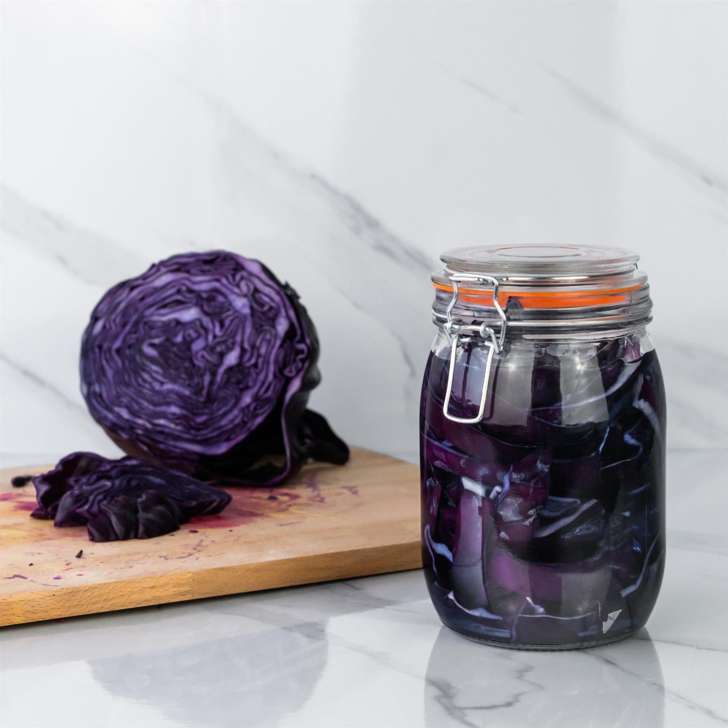 1L Air tight Classic Glass Storage Jar + Four Free Coloured Seals