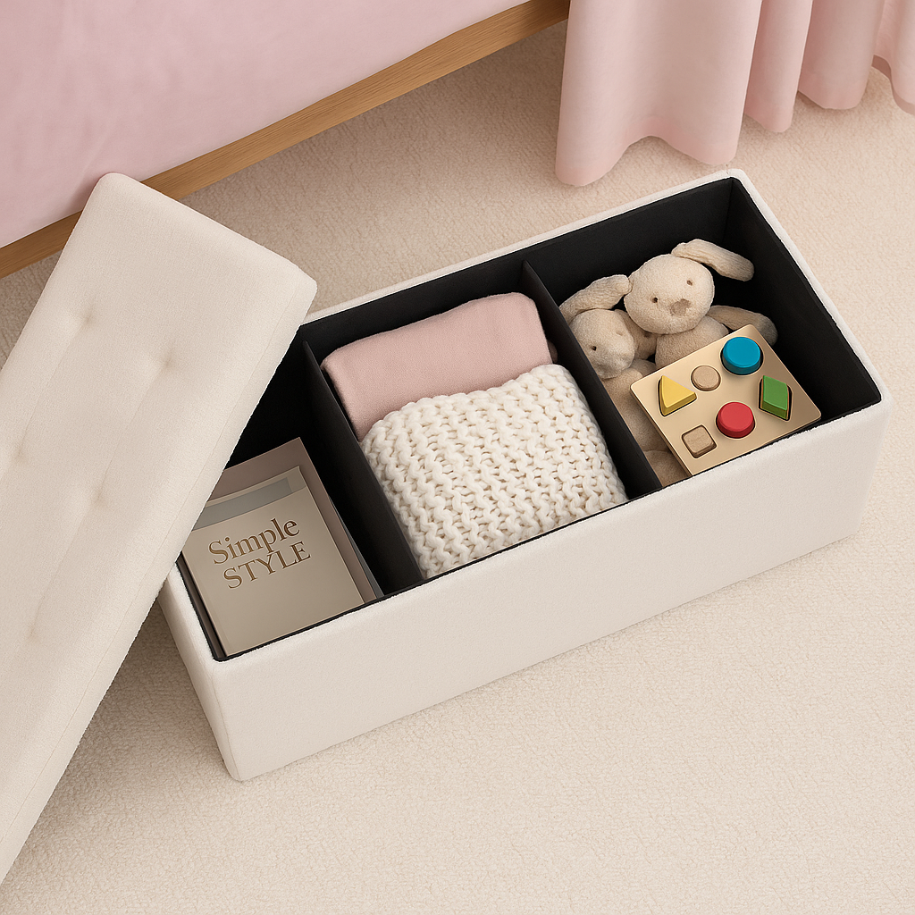 Foldable Storage Ottoman - 111 x 37 x 39cm