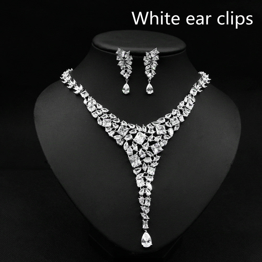 Colourful Zircon Wedding Necklace Set