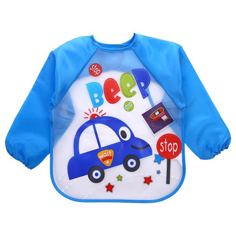 EchoDone 4 Pack Waterproof Kids Art Smocks – Long Sleeve Painting Aprons for Ages 1-4