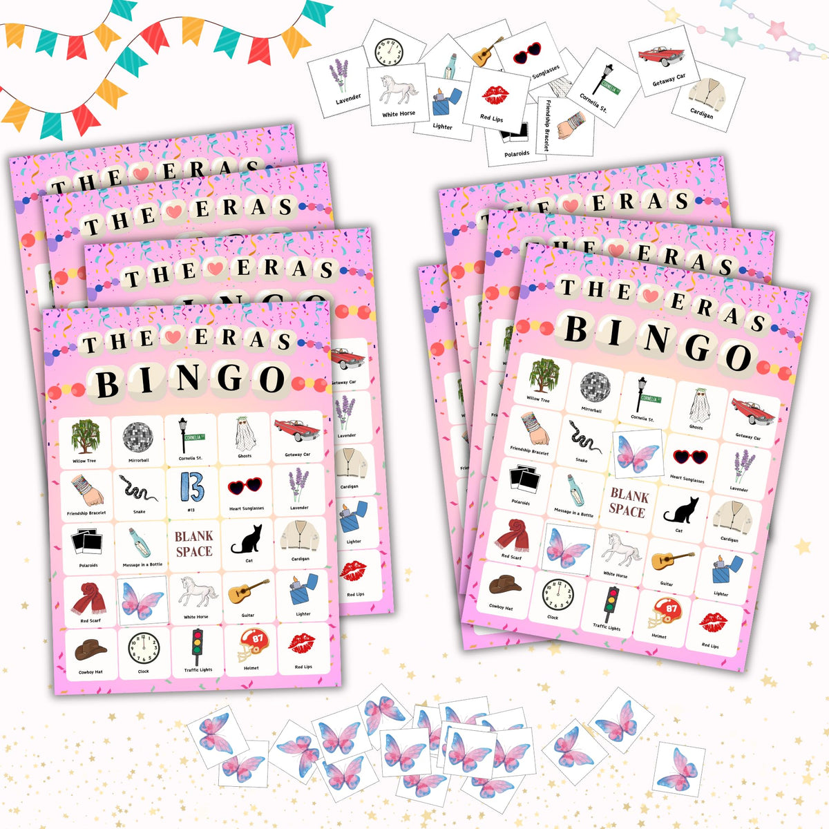 Echoglimmer Bingo Taylor Birthday Games – 24-Player Party Favors & Decorations