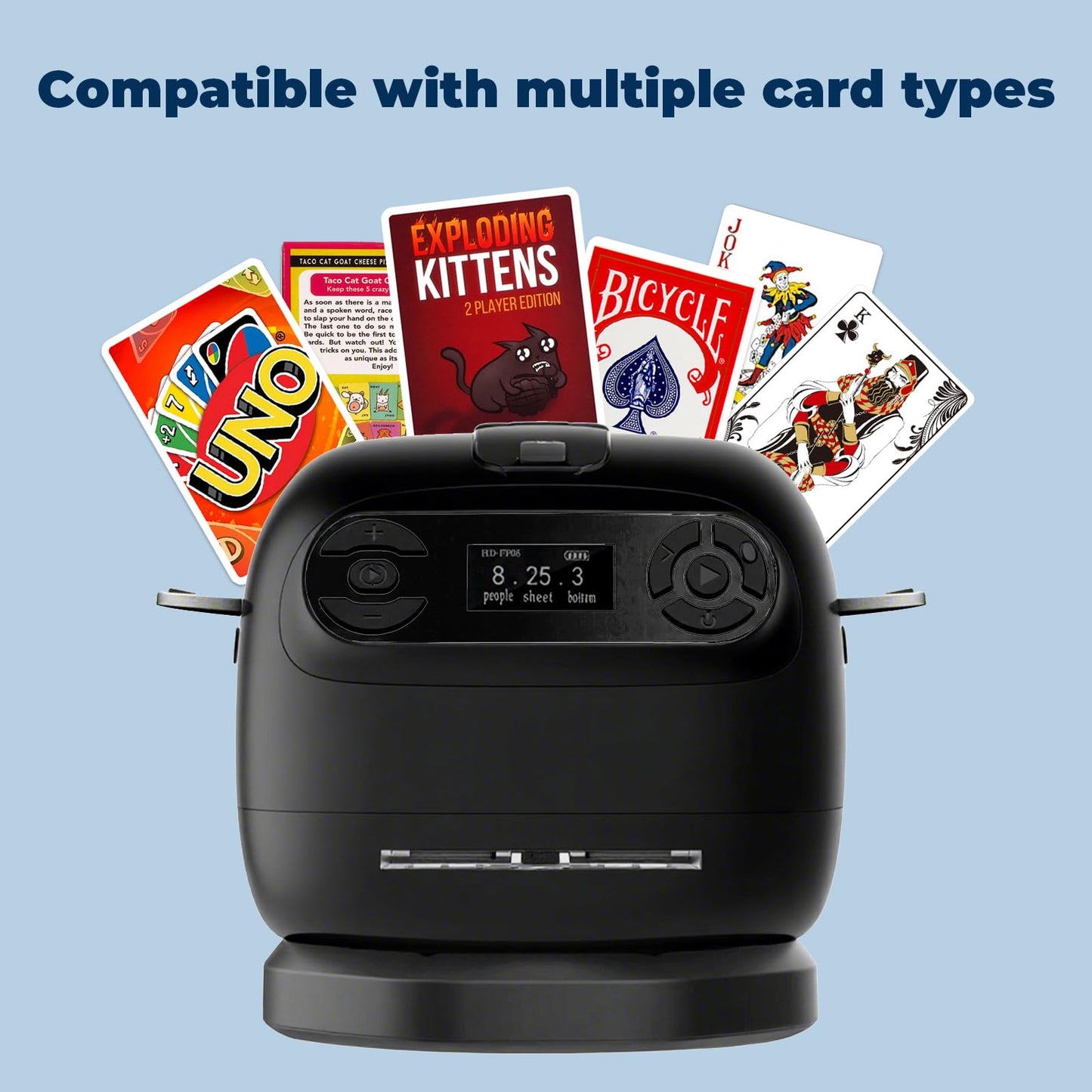 Echtur 2026 Automatic Card Shuffler & Dealer Machine – 2-in-1 360° Rotating Card Dealer (Black)