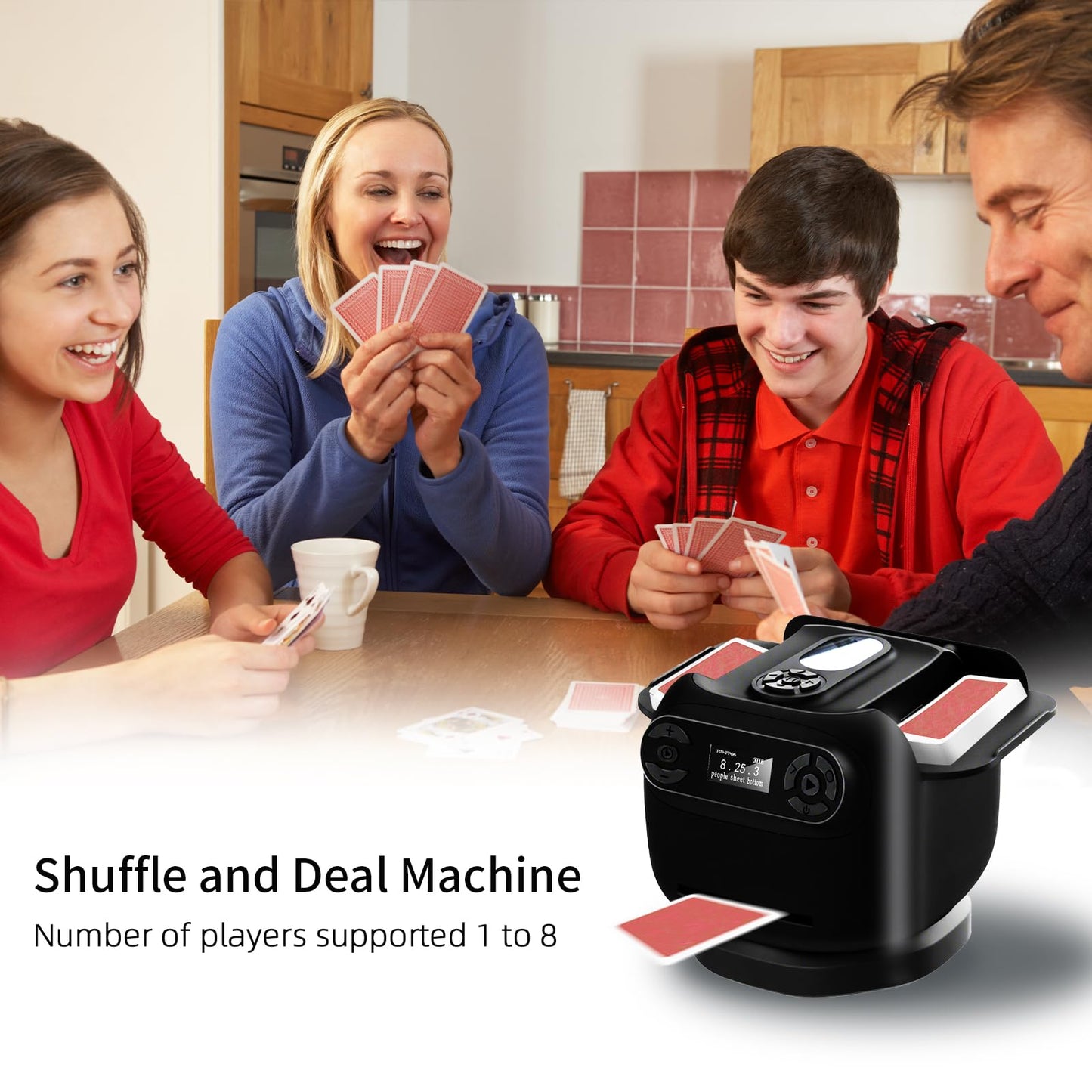 Echtur 2026 Automatic Card Shuffler & Dealer Machine – 2-in-1 360° Rotating Card Dealer (Black)