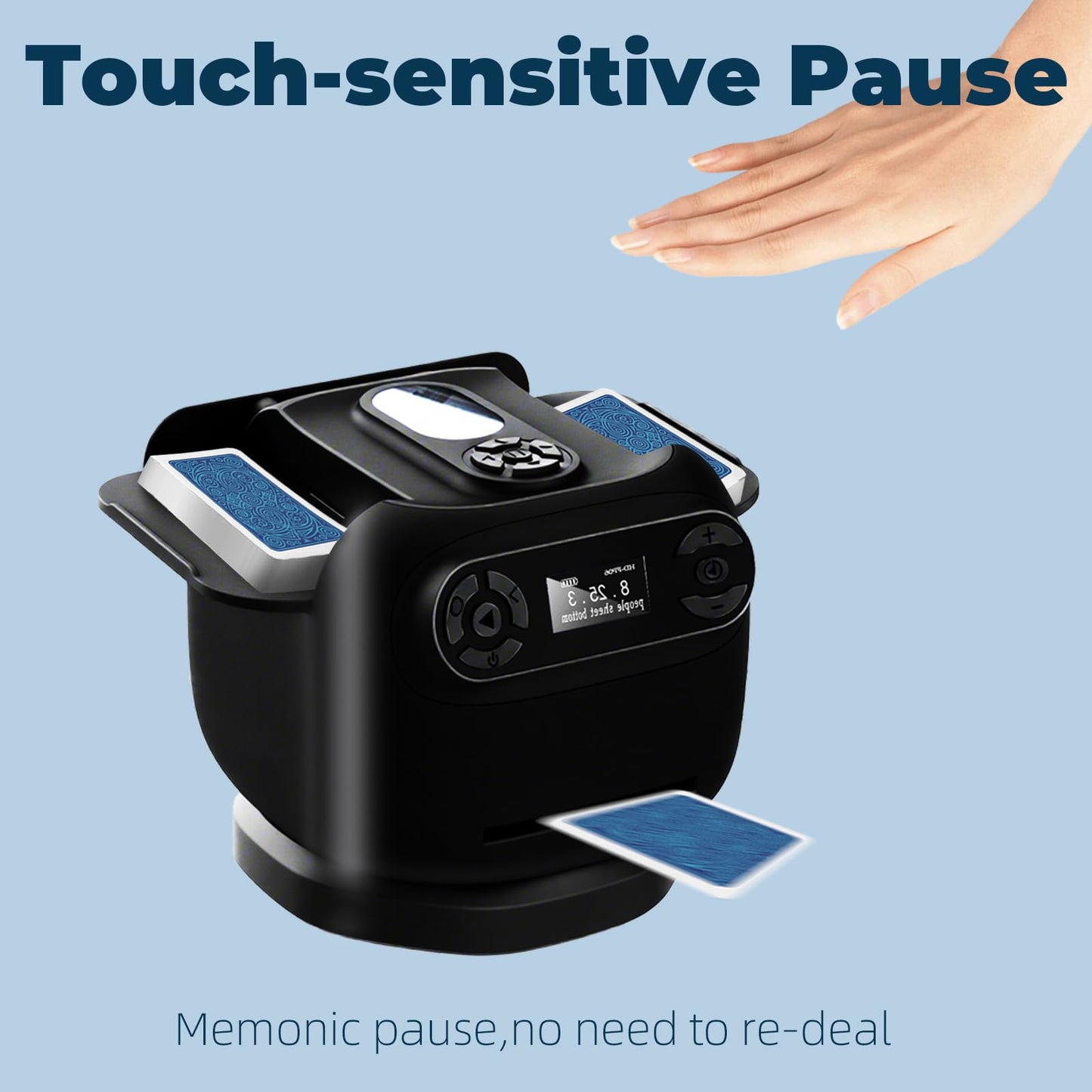 Echtur 2026 Automatic Card Shuffler & Dealer Machine – 2-in-1 360° Rotating Card Dealer (Black)